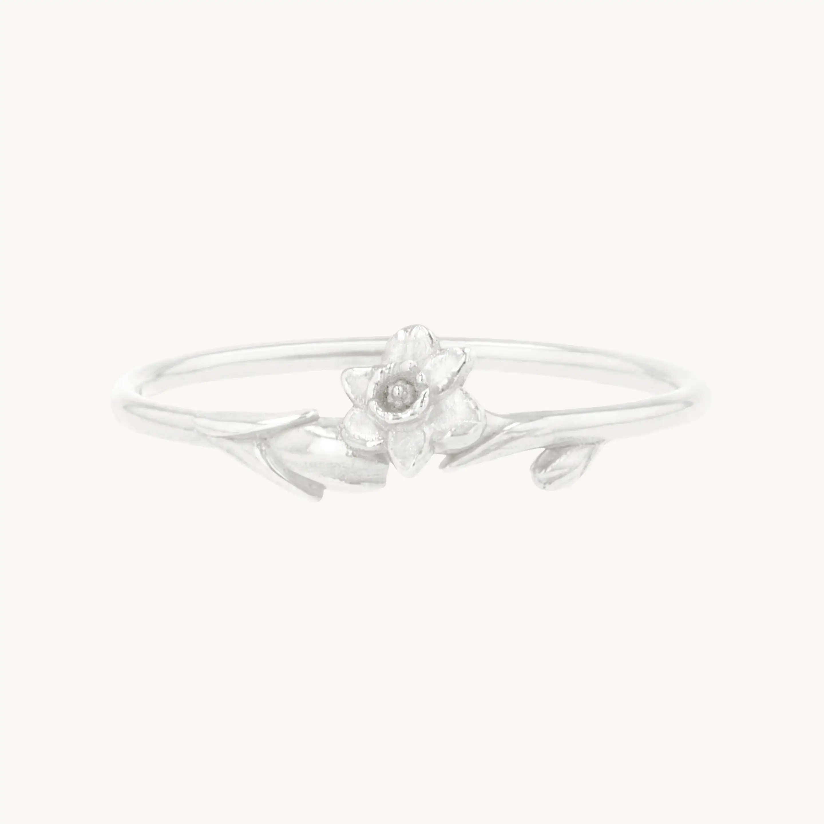 Flowers in a Vase Silver Ring