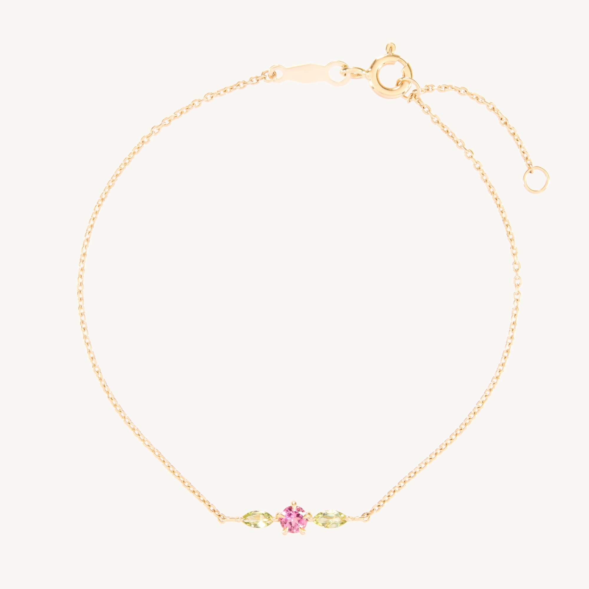 Tourmaline Rosette Gold Bracelet - Image 13
