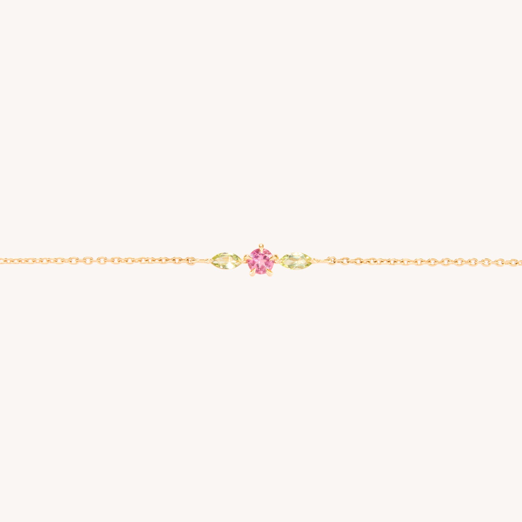 Tourmaline Rosette Gold Bracelet