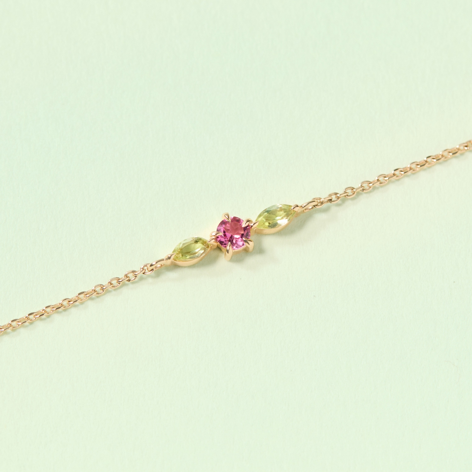 Tourmaline Rosette Gold Bracelet - Image 8