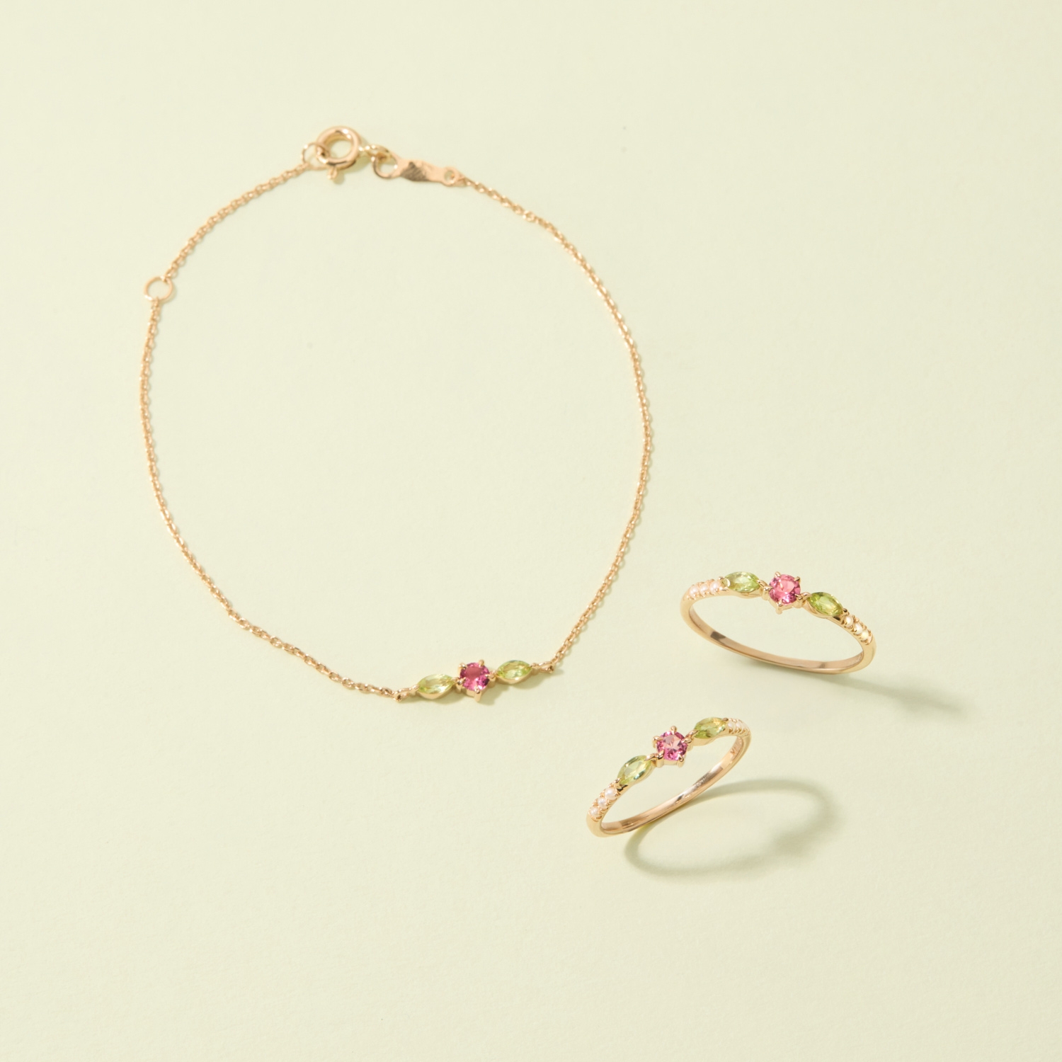 Tourmaline Rosette Gold Bracelet - Image 9