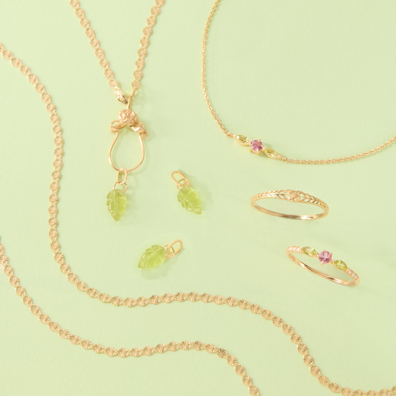 Little Peridot Leaf Charm - Image 14