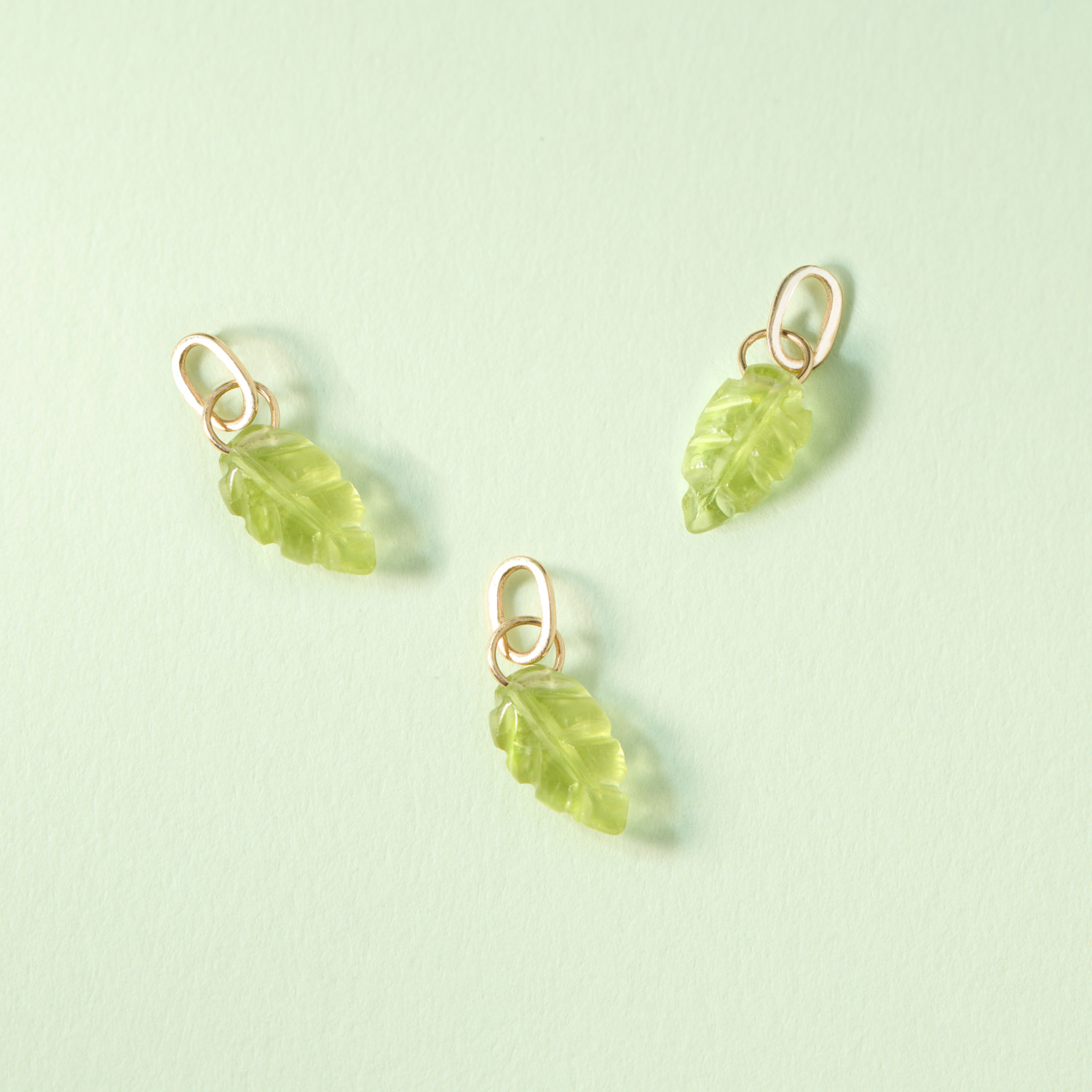 Little Peridot Leaf Charm - Image 11