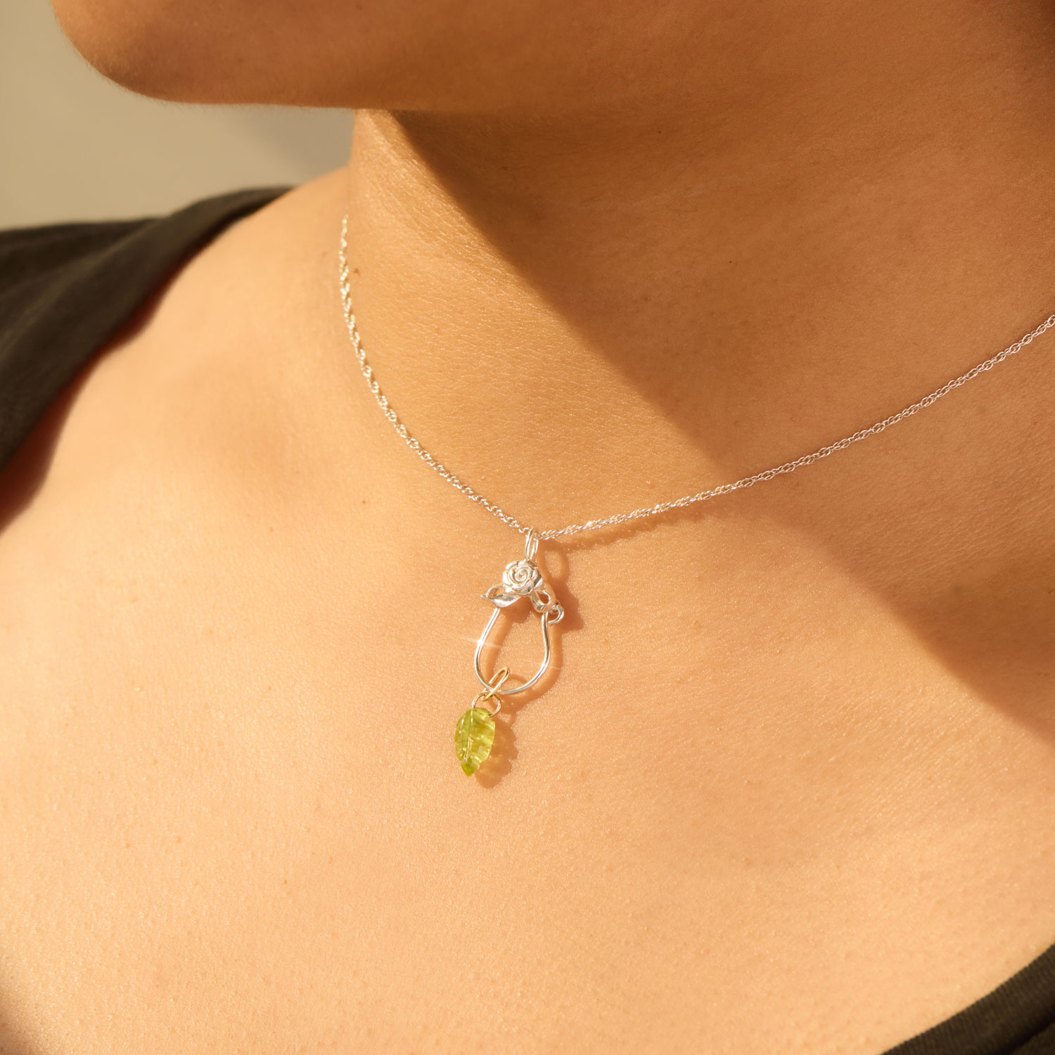 Little Peridot Leaf Charm - Image 8