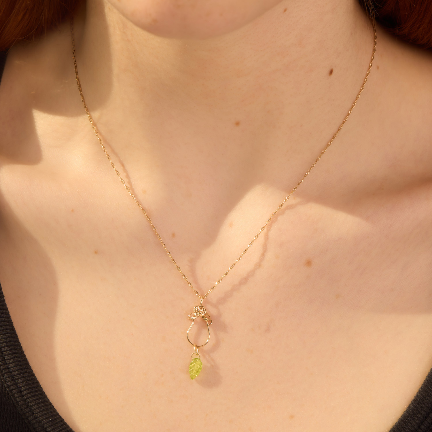 Little Peridot Leaf Charm - Image 6