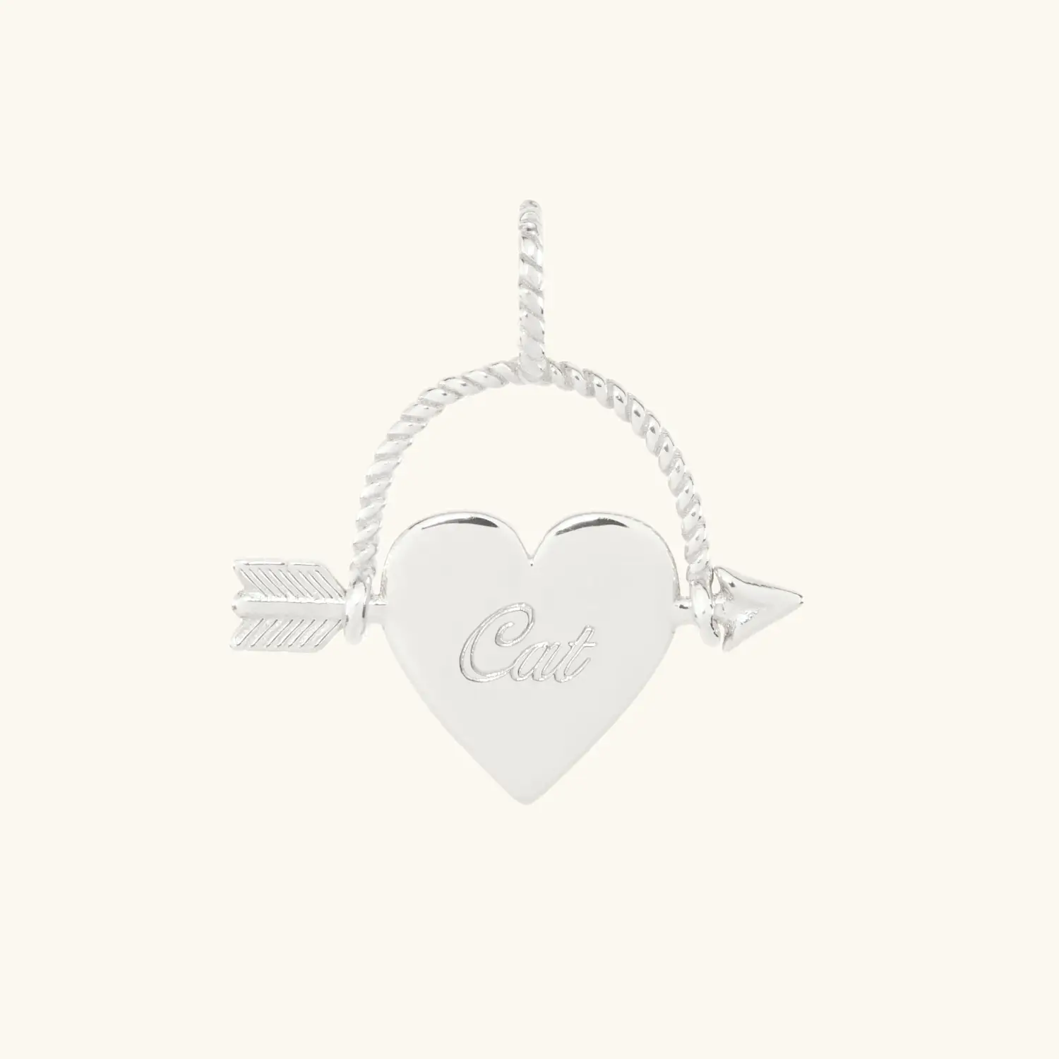 Beloved Heart Spinner Charm, Silver