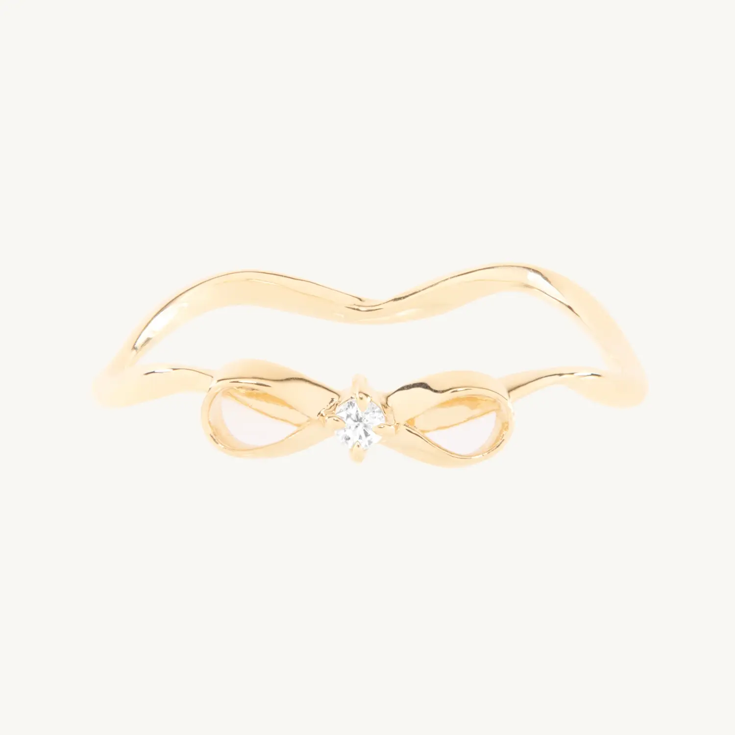 Lovesick Diamond Bow Ring, Gold