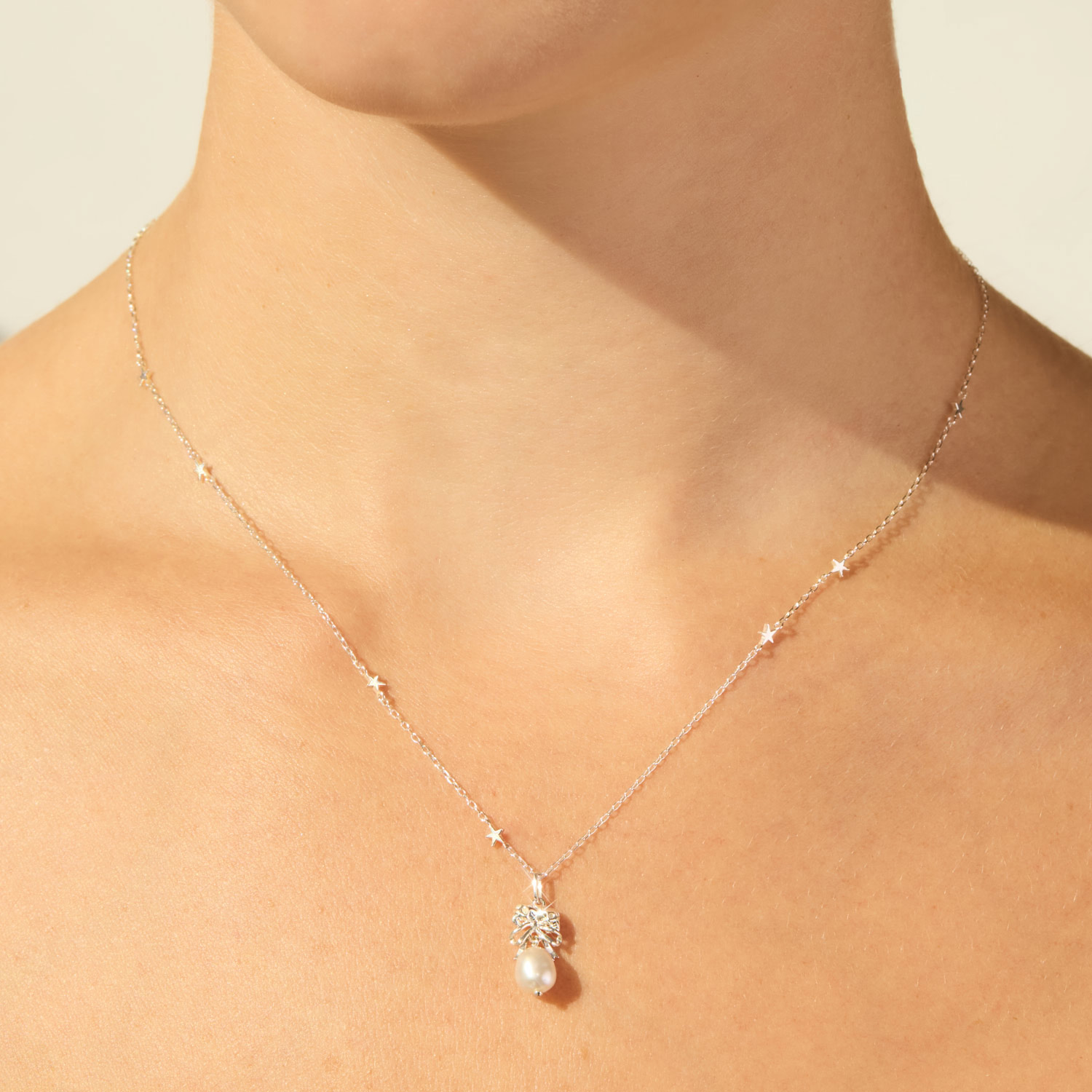 Love You Forever Skull & Pearl Charm, Silver - Image 3