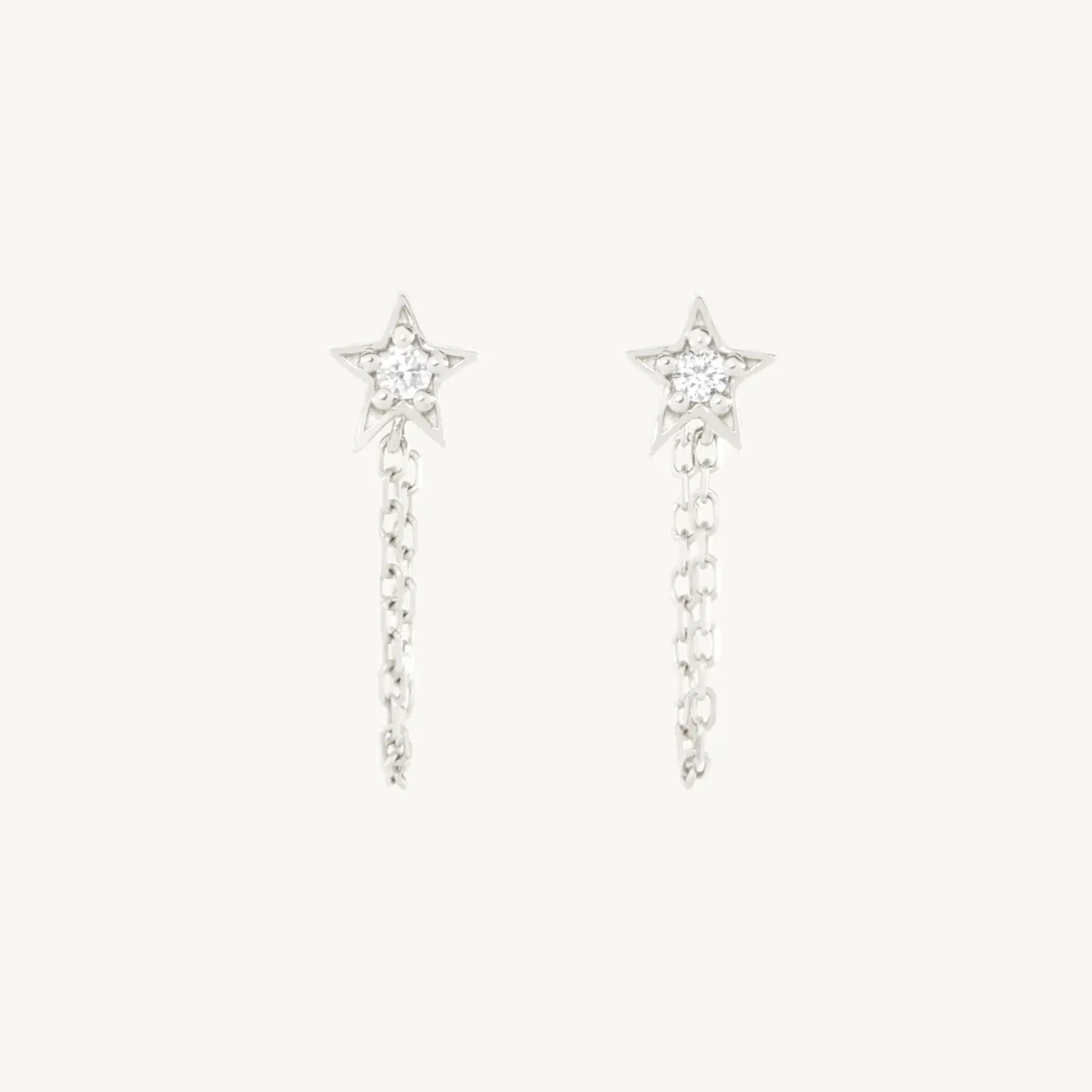 Nocturne Diamond Star Earring, Silver
