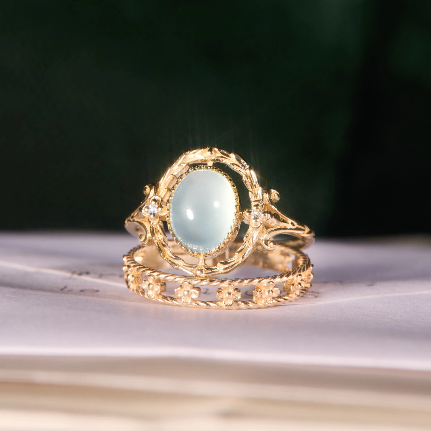 Forget Me Not Gold Ring - Image 11