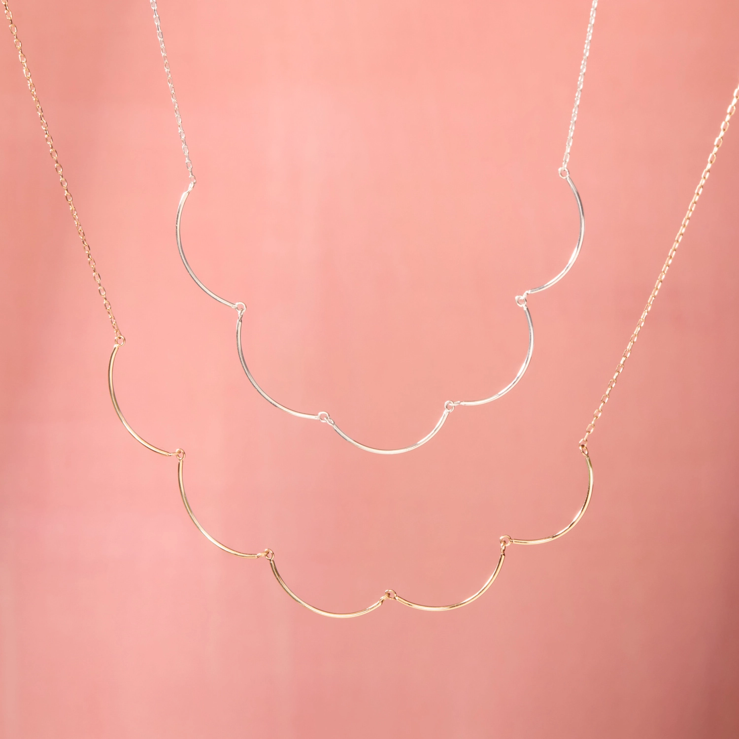 Theater Curtain Necklace, Silver - Image 6