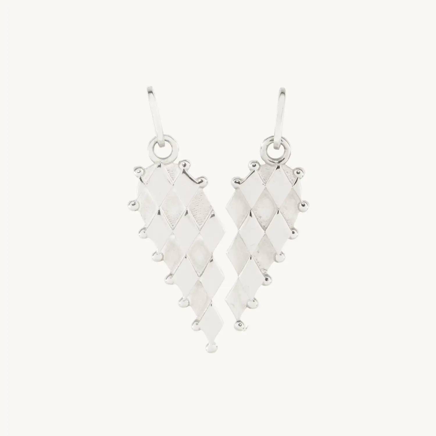 Lovestruck Split Heart Charm Set, Silver