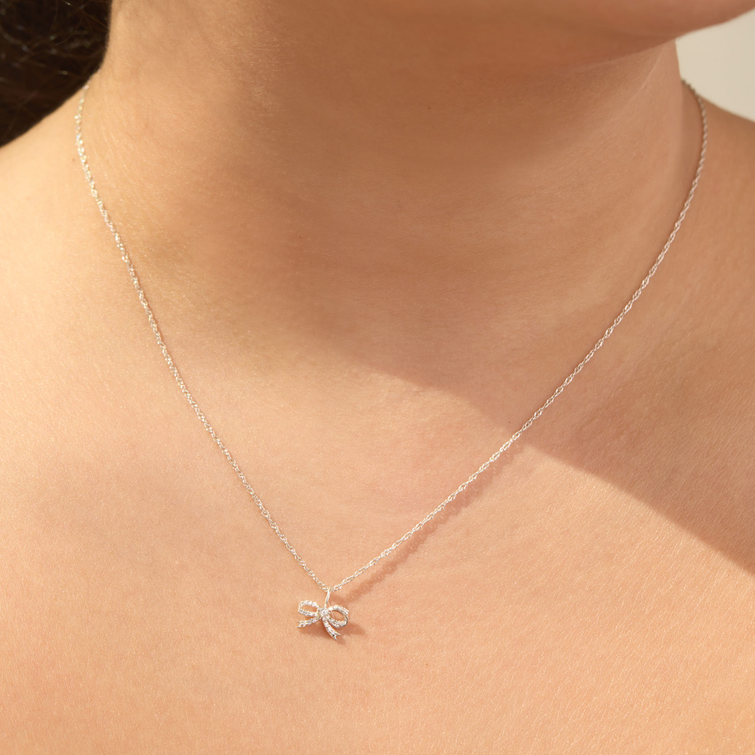Lovesick Diamond Bow Silver Charm - Image 3