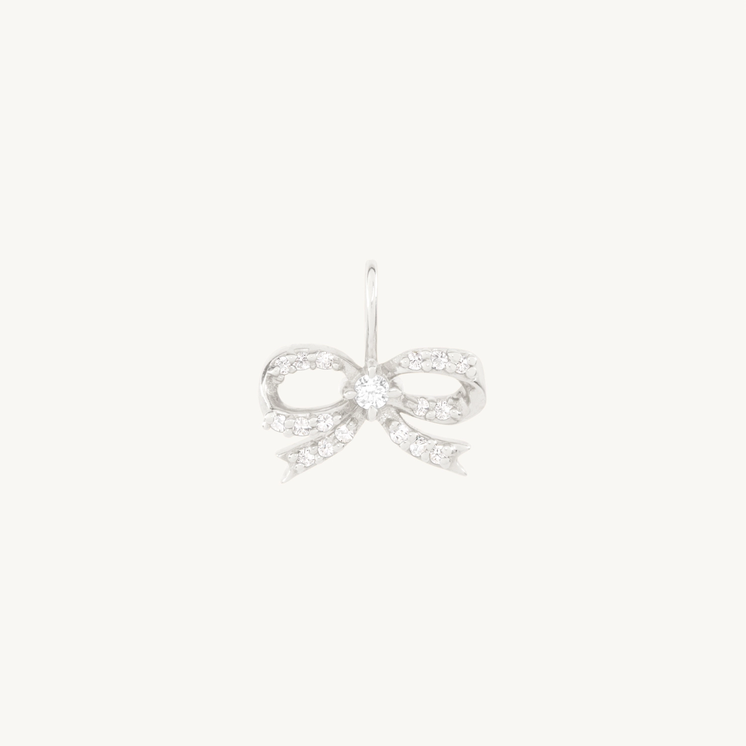 Lovesick Diamond Bow Silver Charm - Image 12