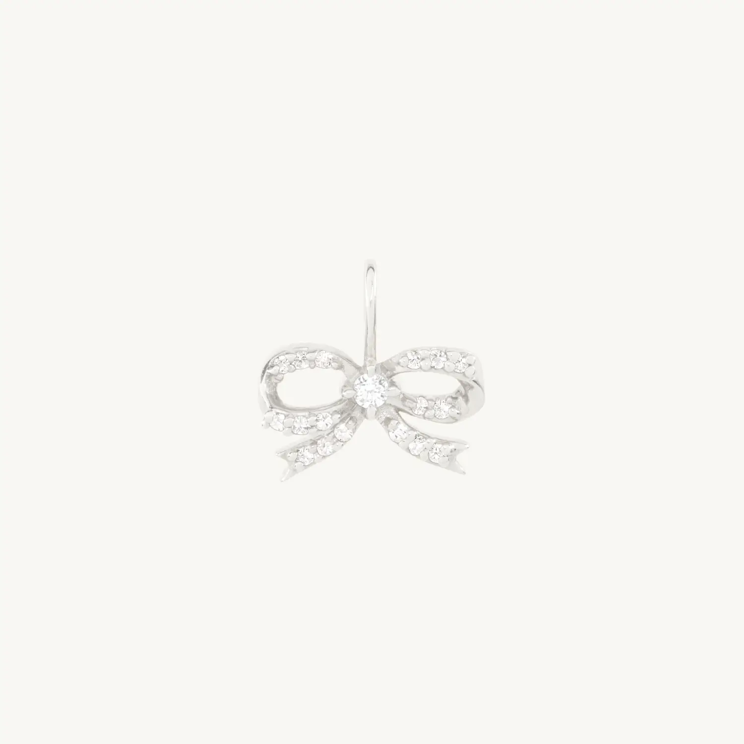 Lovesick Diamond Bow Silver Charm