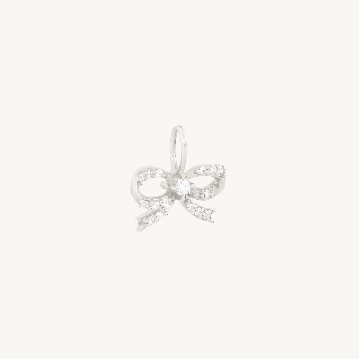 Alternative view of Lovesick Diamond Bow Silver Charm