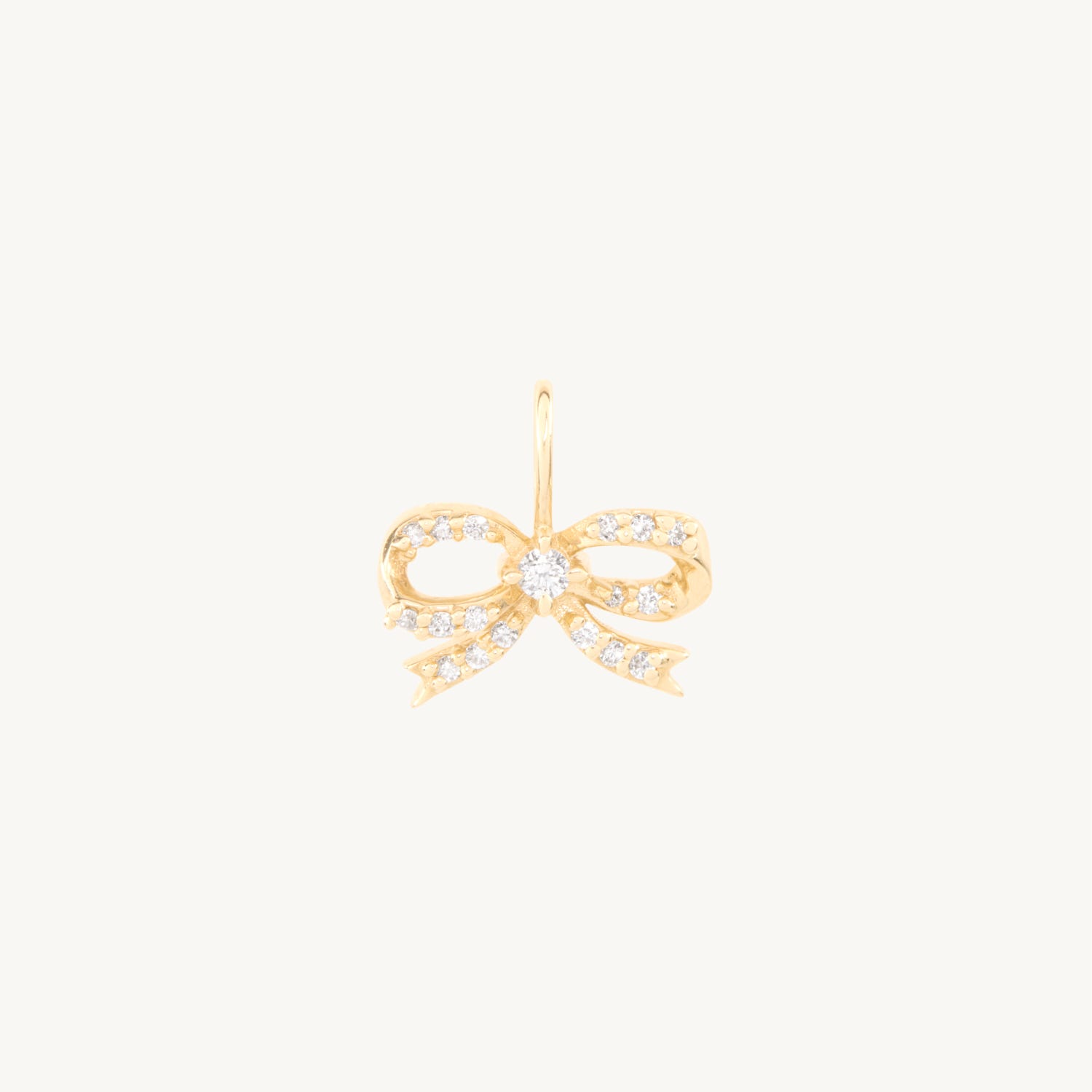 Lovesick Diamond Bow Gold Charm