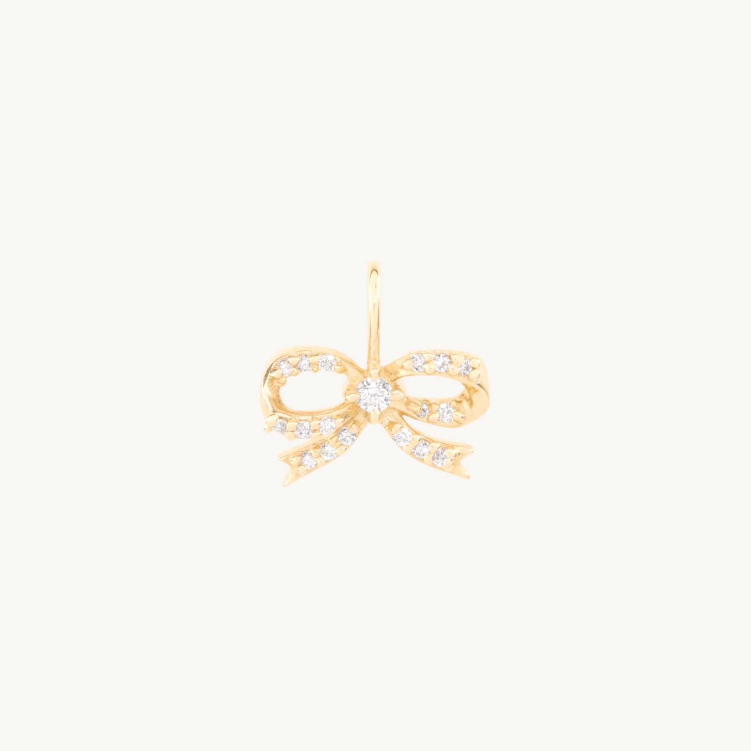Lovesick Diamond Bow Gold Charm - Image 11