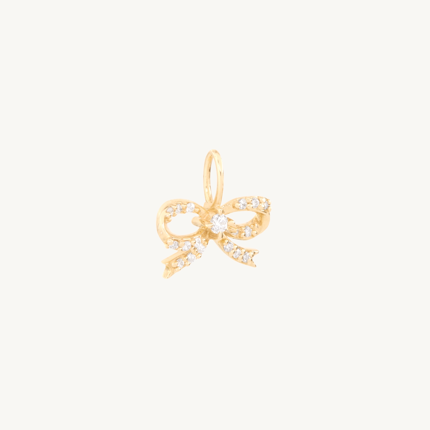 Lovesick Diamond Bow Gold Charm - Image 12