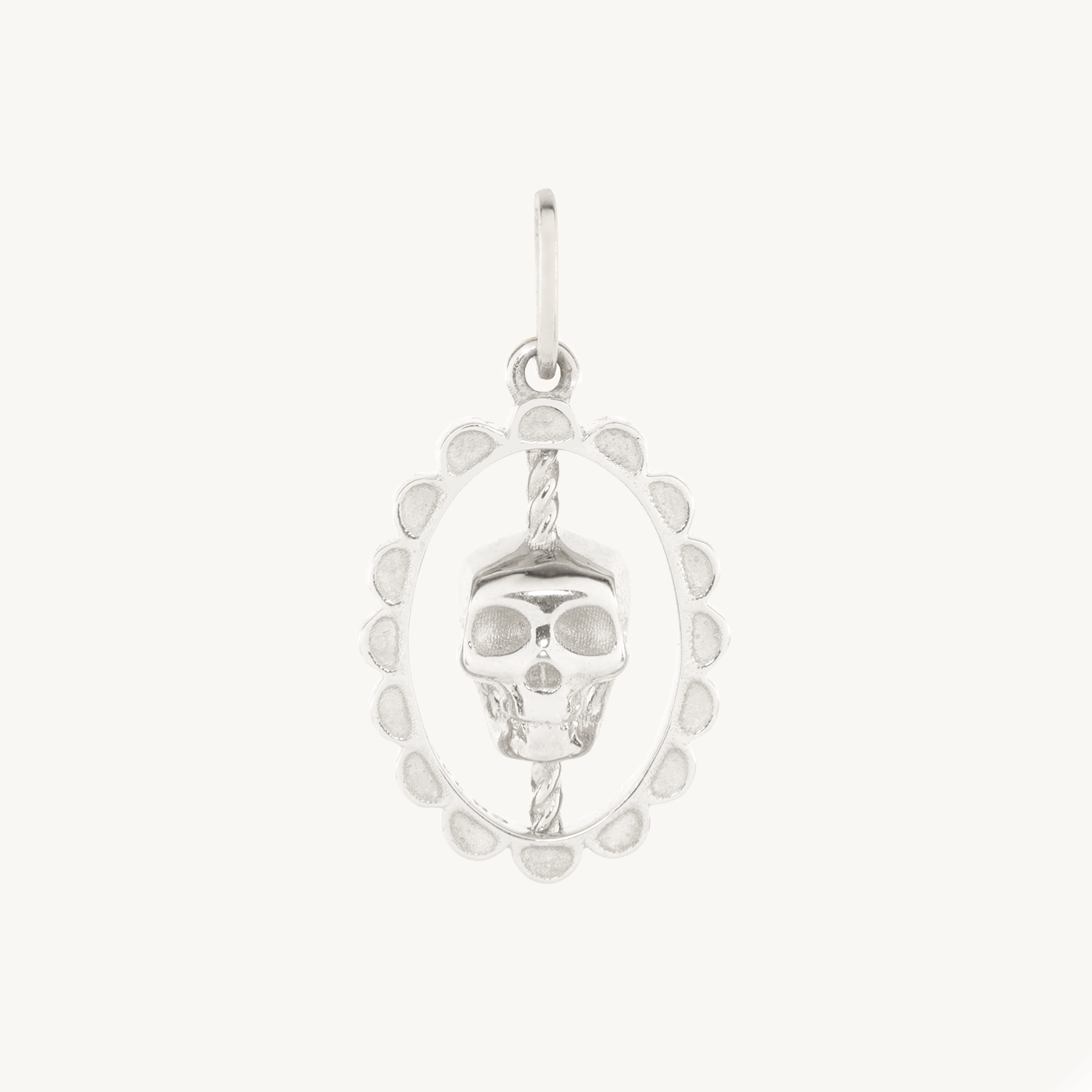Love You Forever Skull Spinner Charm, Silver
