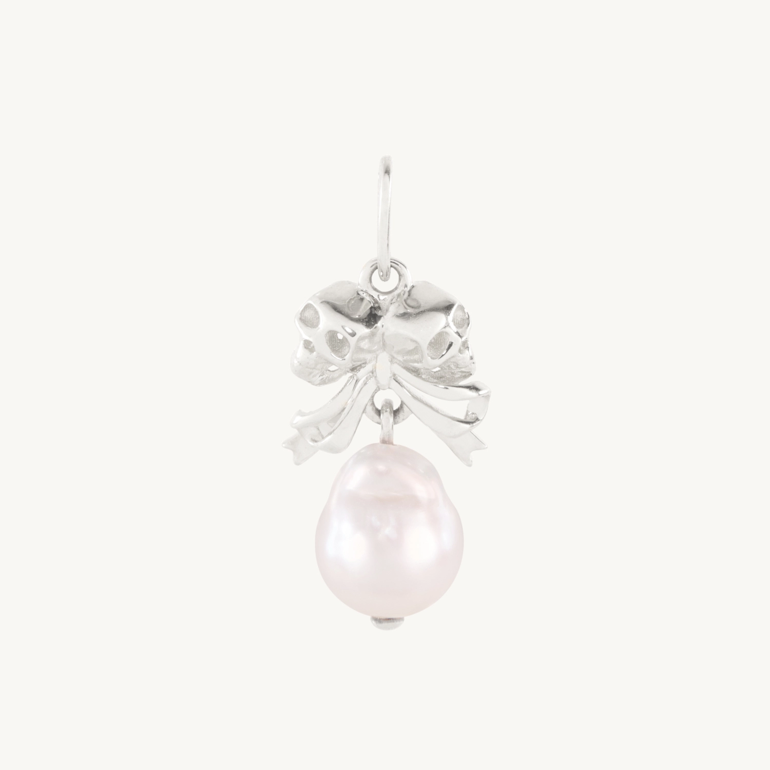 Love You Forever Skull & Pearl Charm, Silver - Image 10