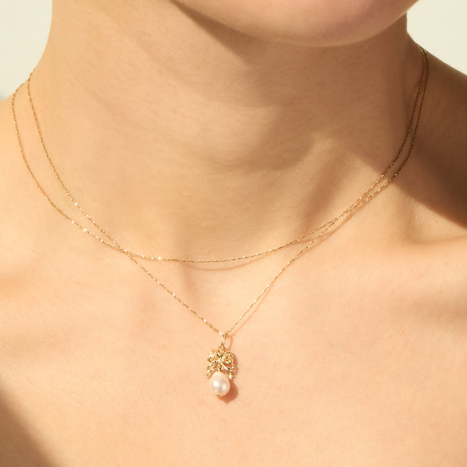Love You Forever Skull & Pearl Charm, Yellow Gold - Image 3