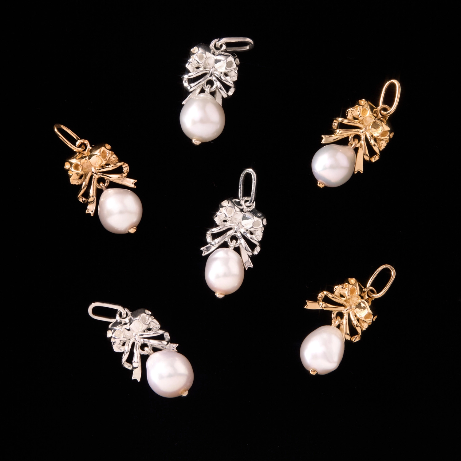 Love You Forever Skull & Pearl Charm, Yellow Gold - Image 6