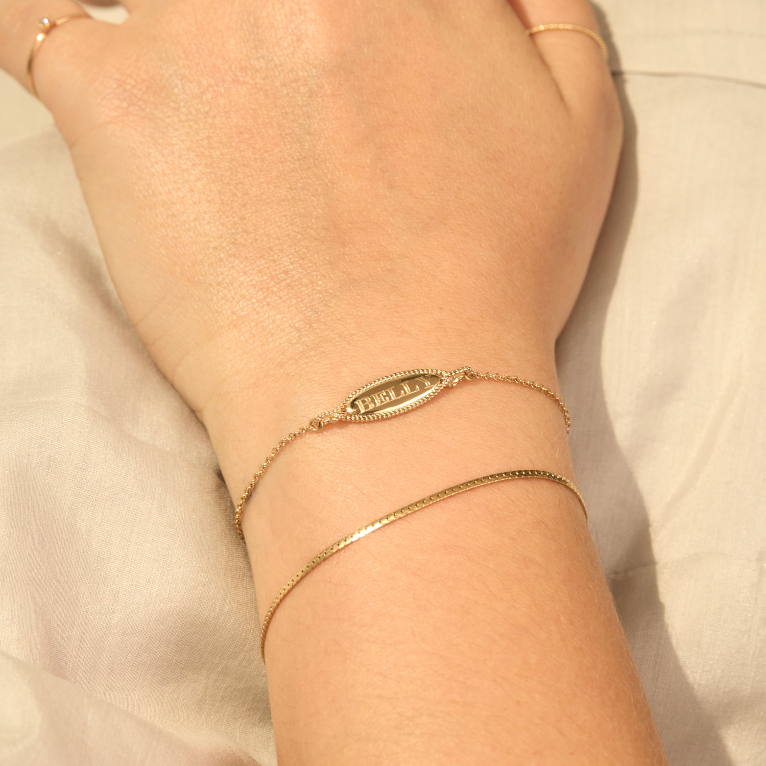 Love Knot Gold Signet Bracelet - Image 3