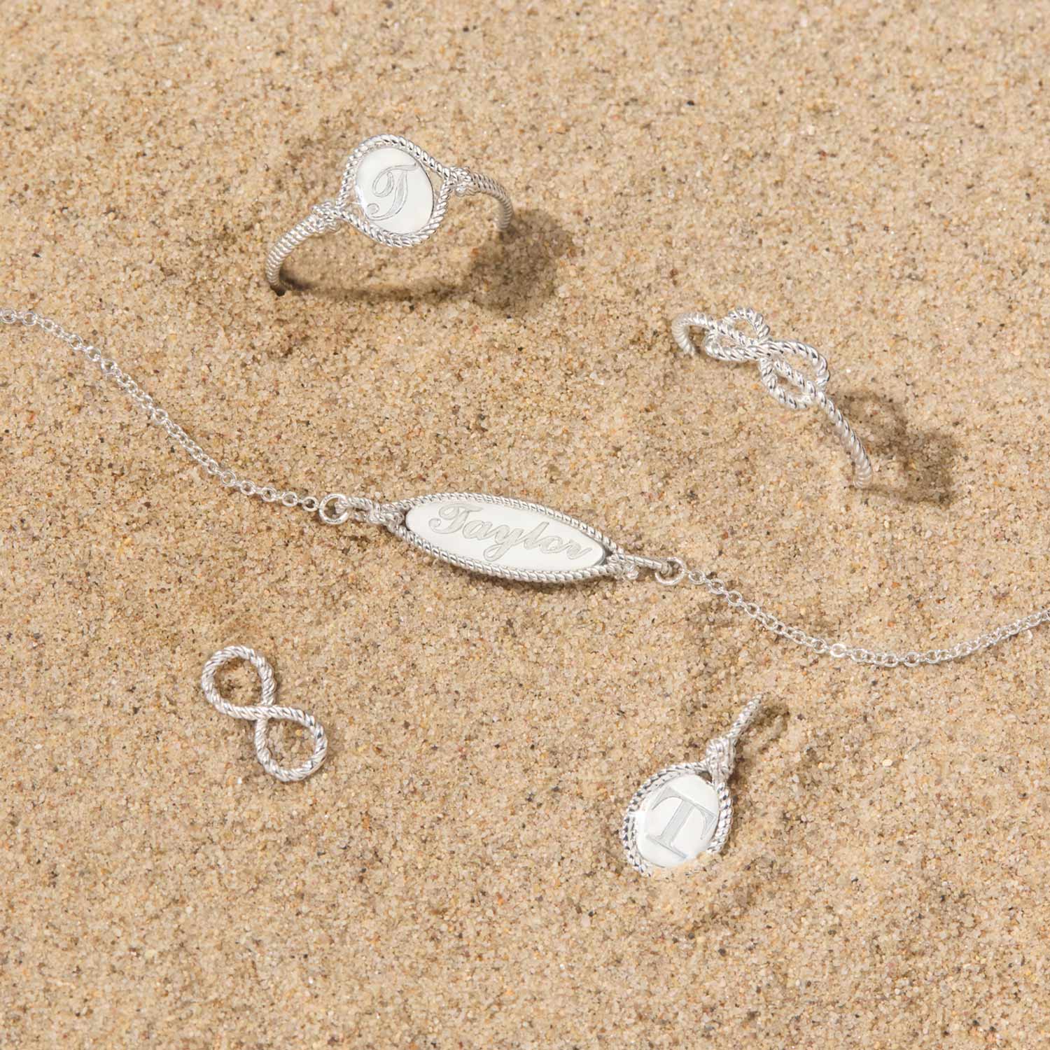 Love Knot Silver Signet Bracelet - Image 7