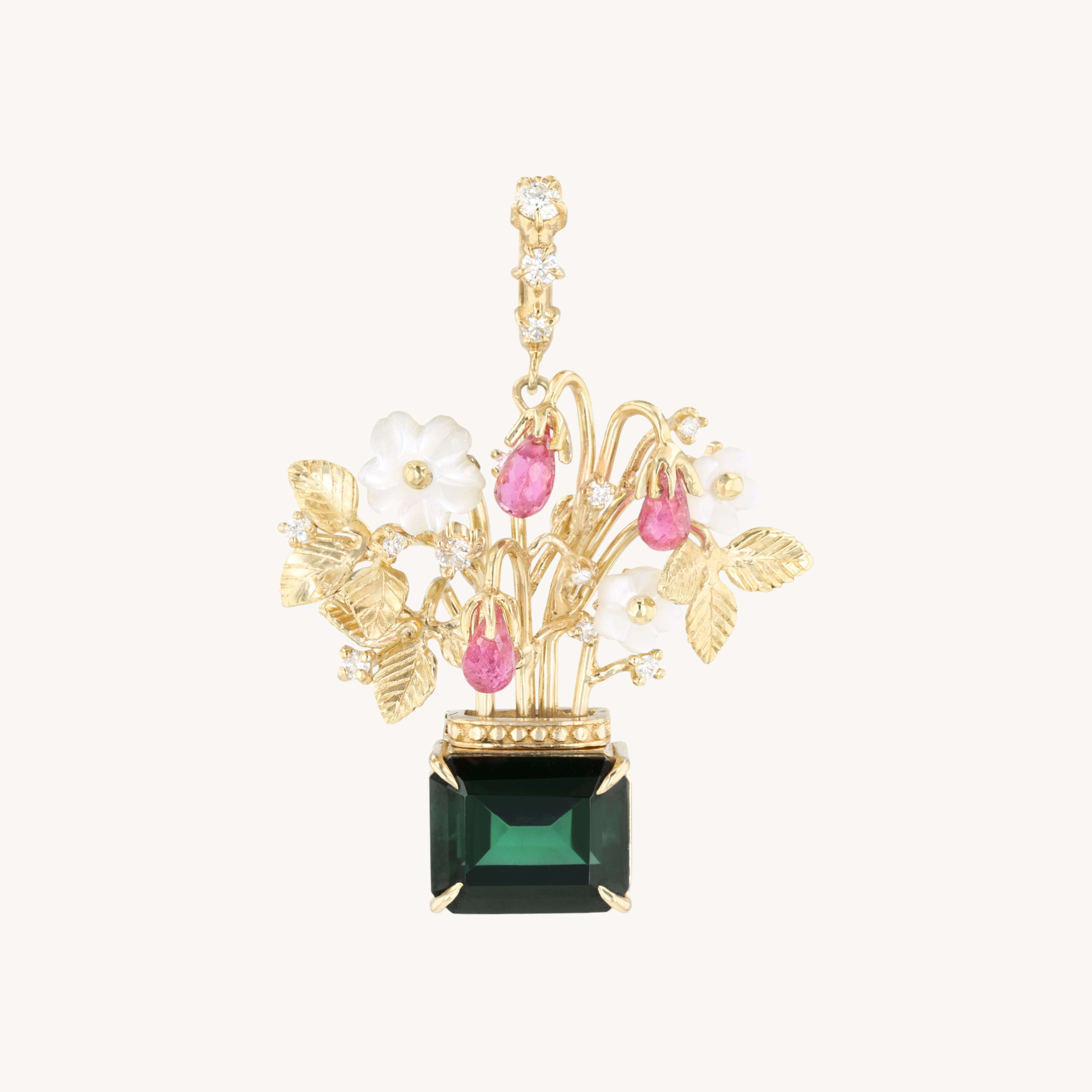 Ludwig's Strawberry Flower Vase Pendant