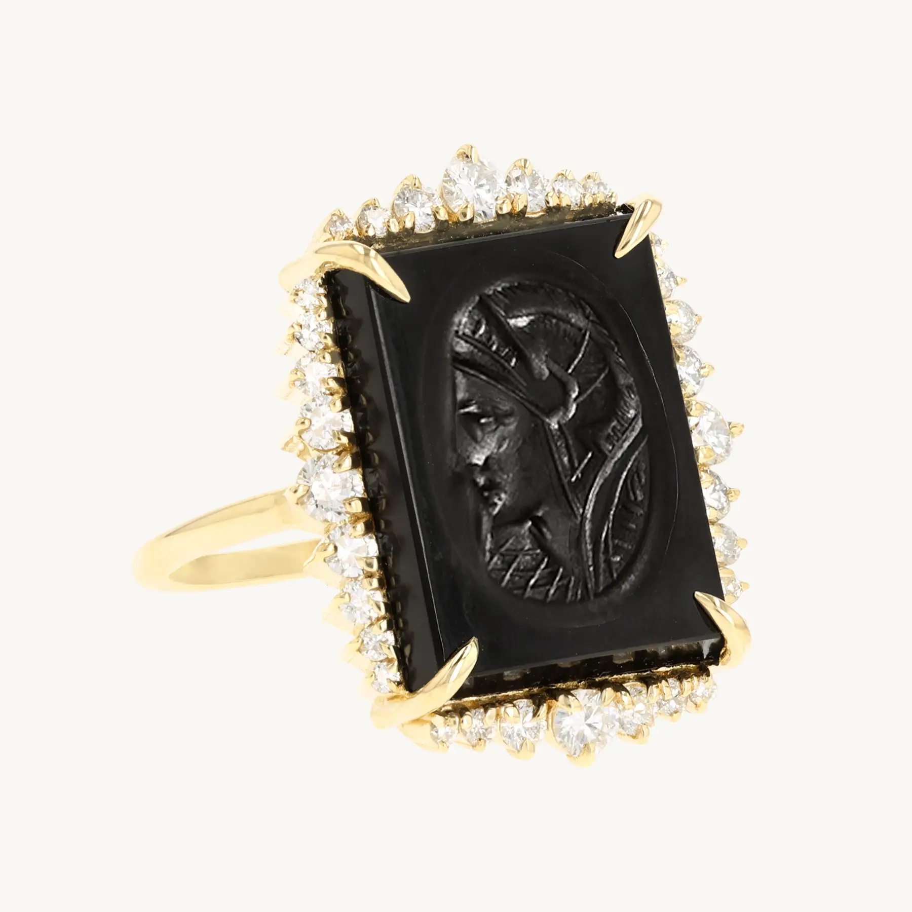 Demuth Tablet Intaglio and Diamond Ring