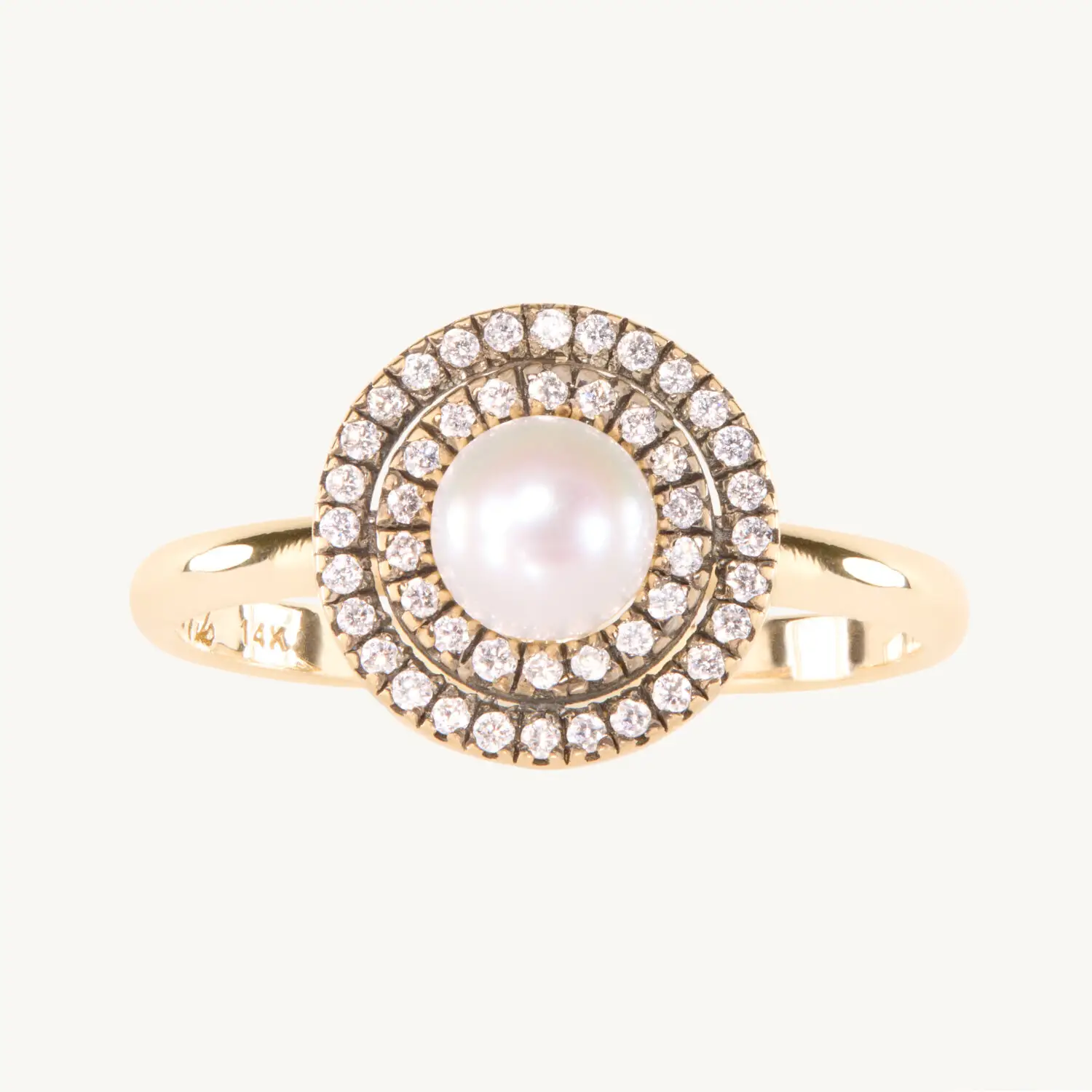 Portago Pearl Diamond Halo Ring
