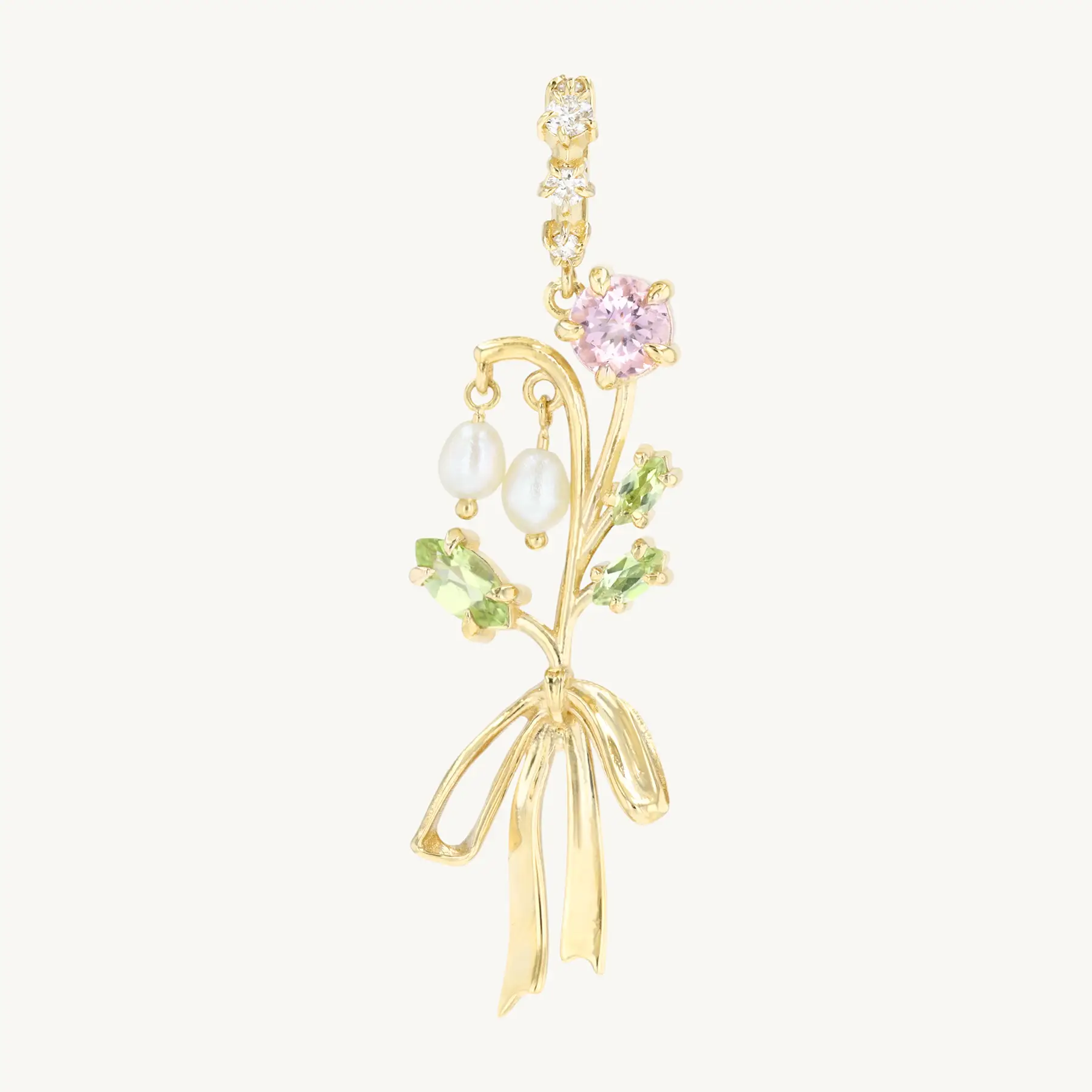 Terrace Tourmaline Rose and Diamond Pendant