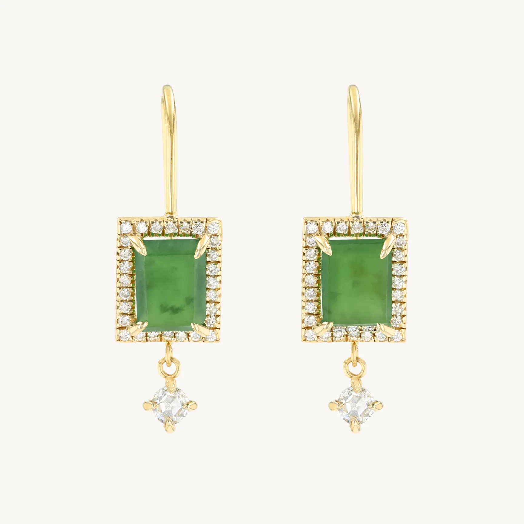 Julia's Jade and Diamond Drop Earrings (pair)
