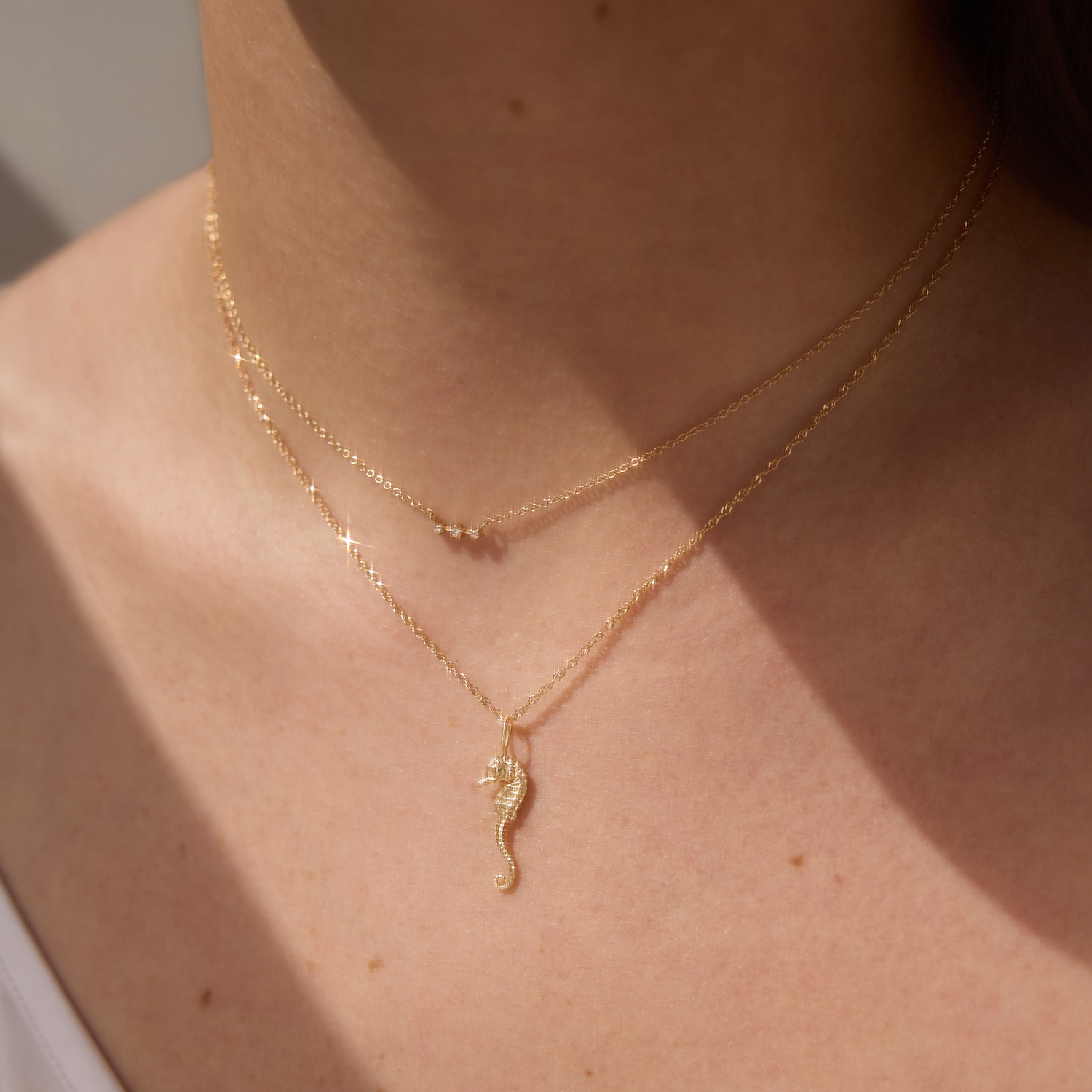 Alternative view of Little Seahorse Gold Charm