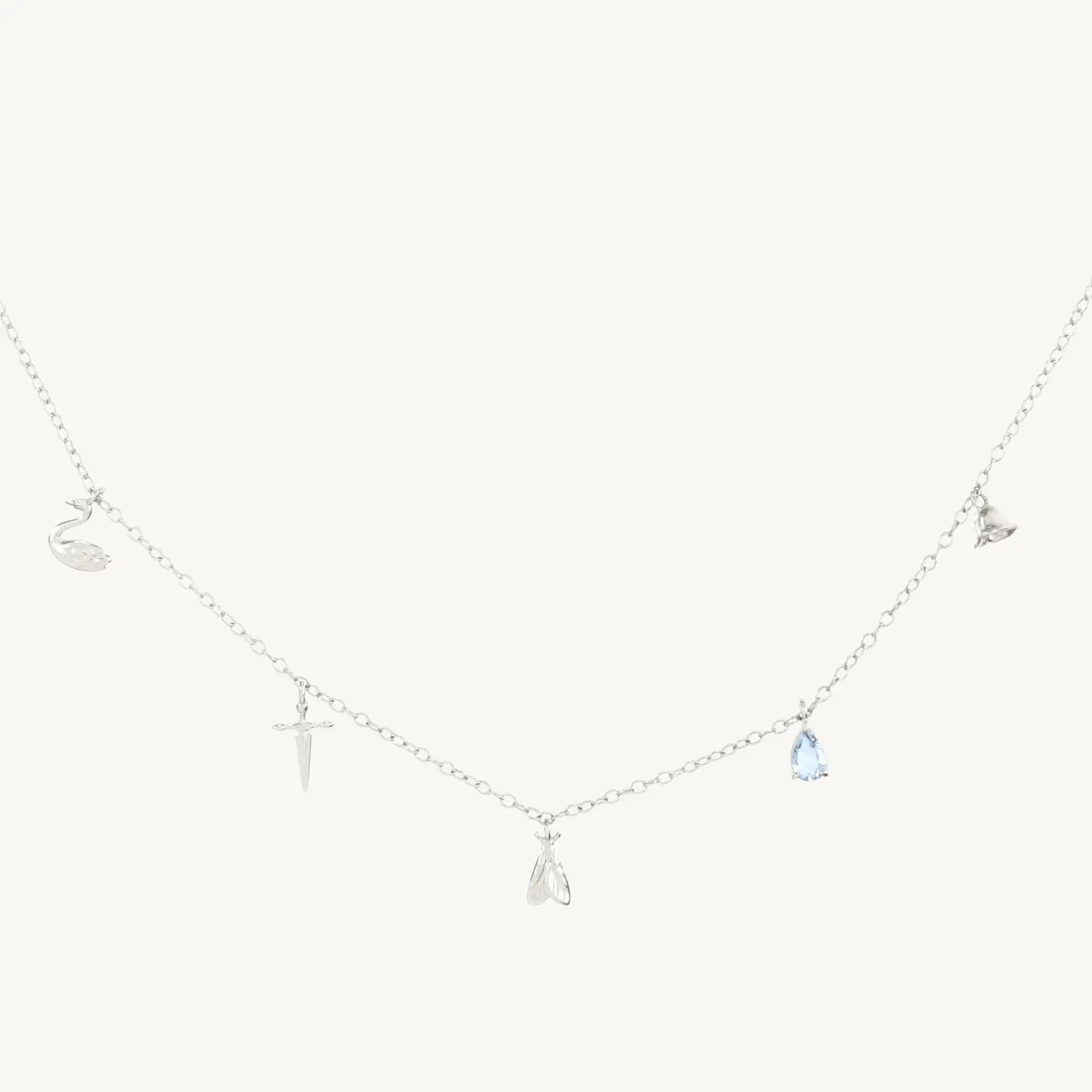 Charmed By You Five Charm Silver Necklace