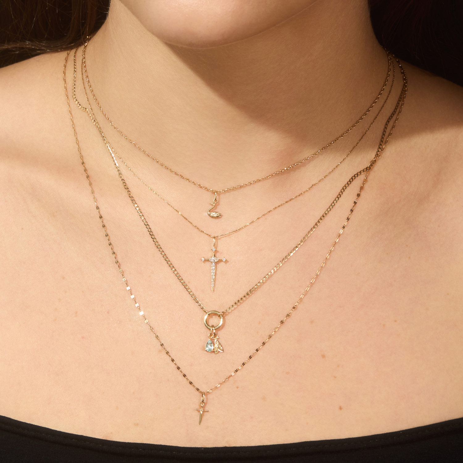 Tiniest Tender Touches Gold Dagger Charm - Image 6