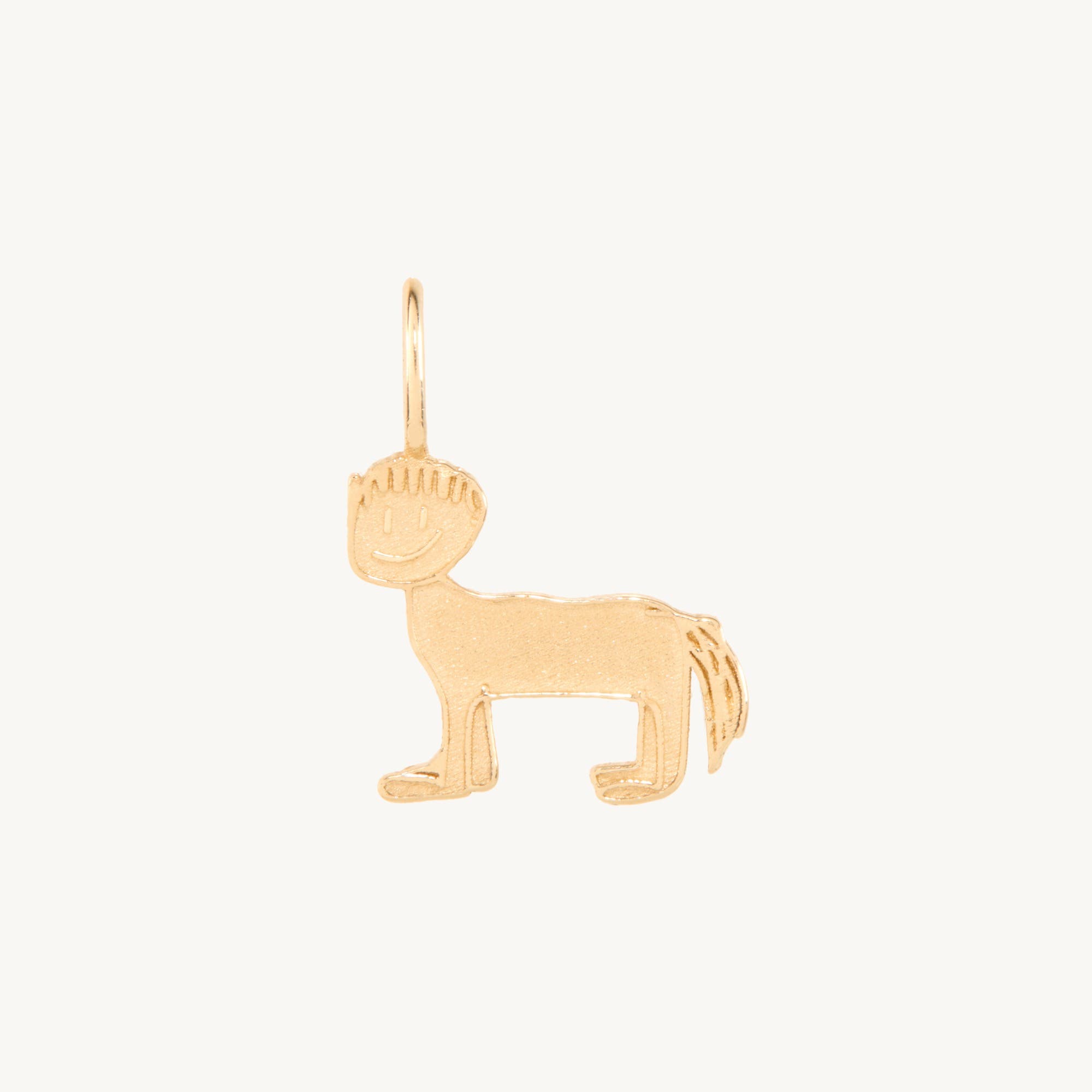Horse with a Bowl Cut Gold Charm