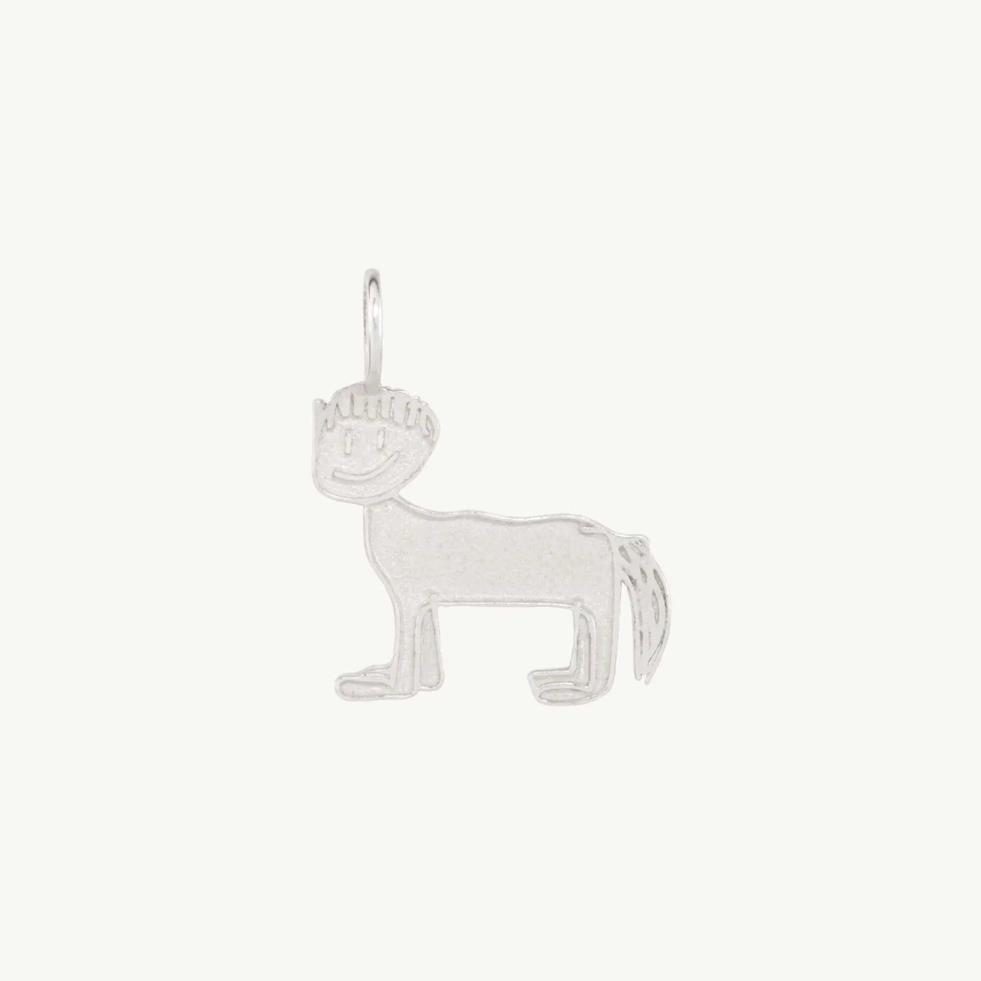 Horse with a Bowl Cut Silver Charm