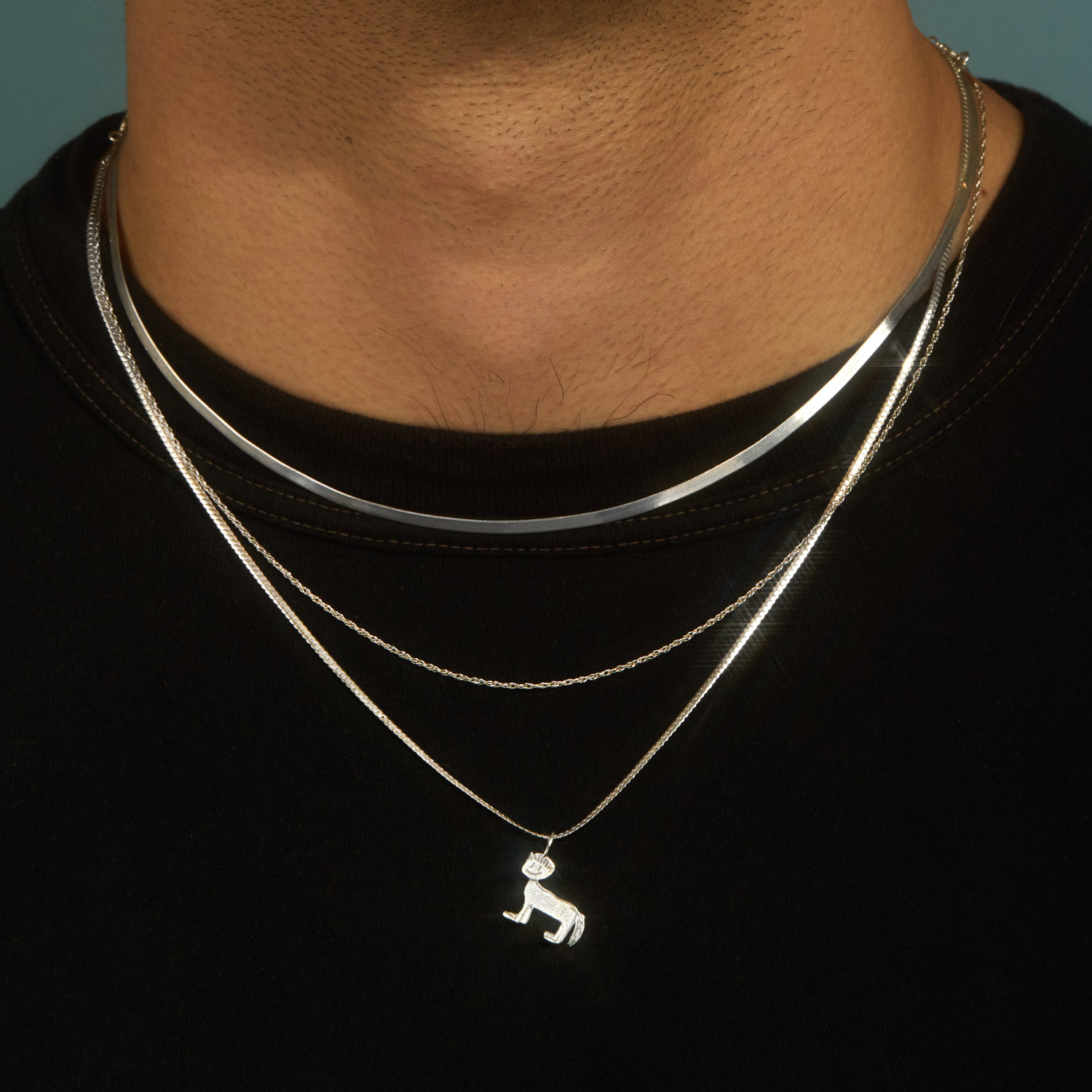 Horse with a Bowl Cut Silver Charm - Image 7