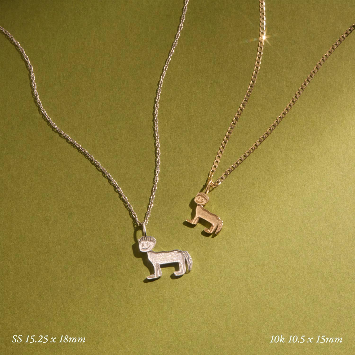 Horse with a Bowl Cut Silver Charm - Image 16