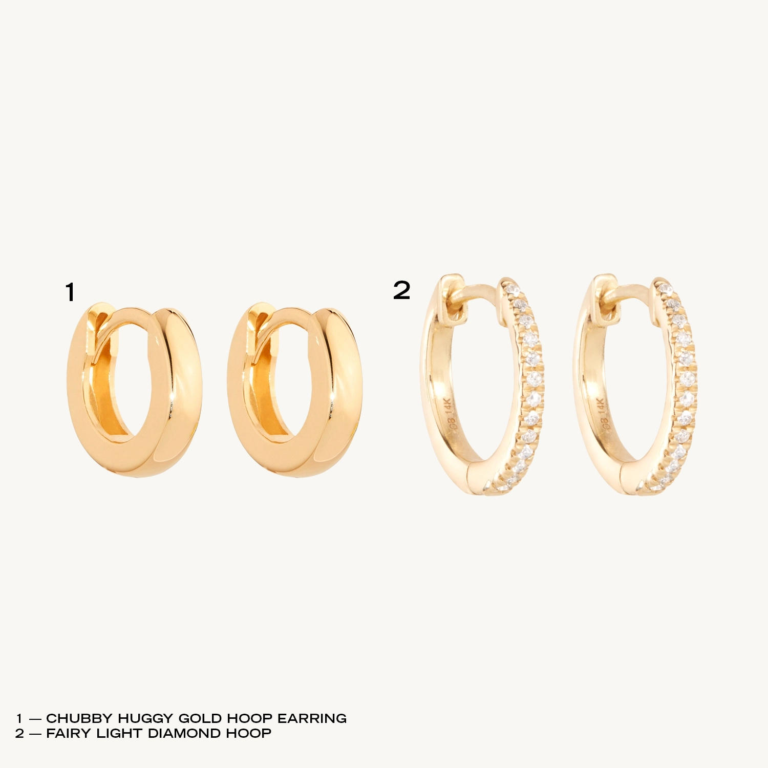 Diamond Huggy Hoop Set - Image 5