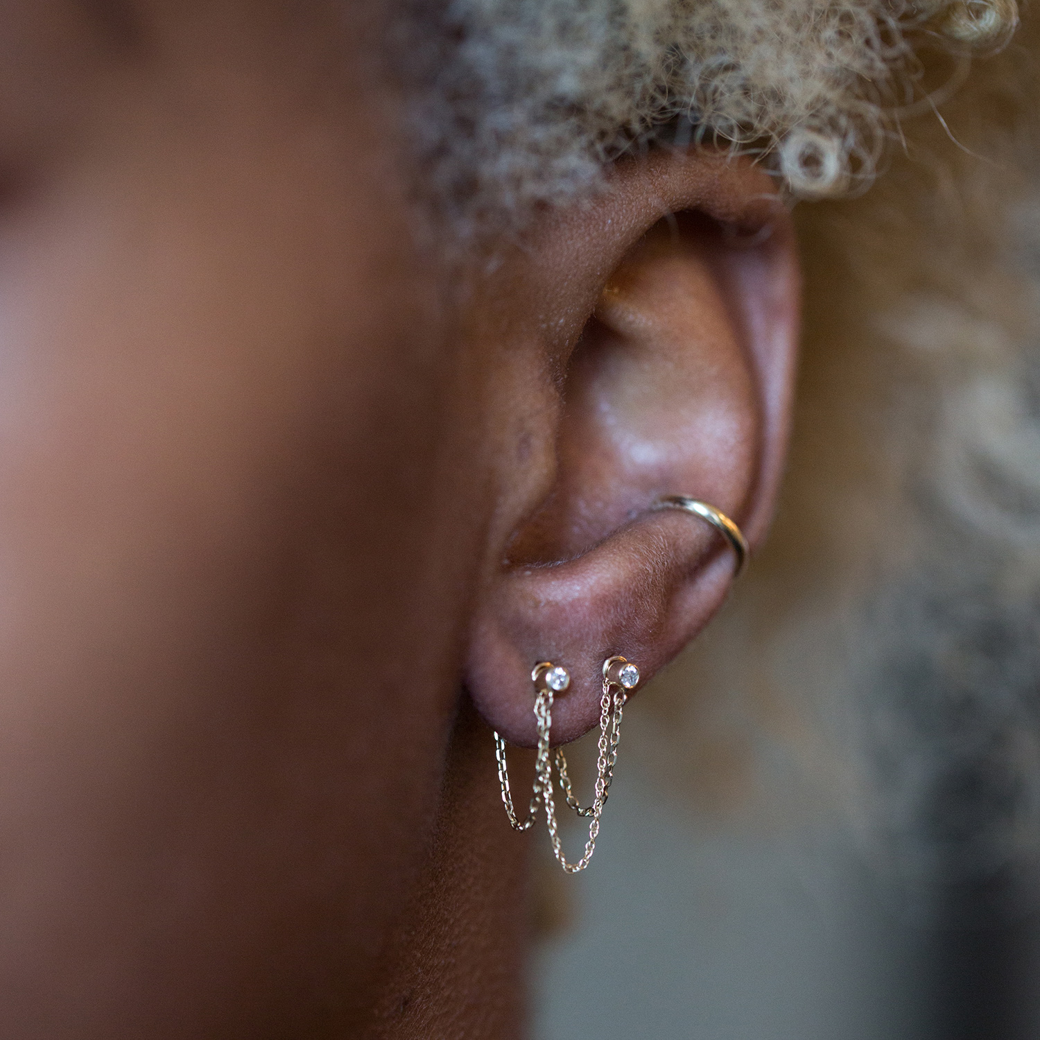 The Claribel Gold Earring Chain (Single) - Image 6