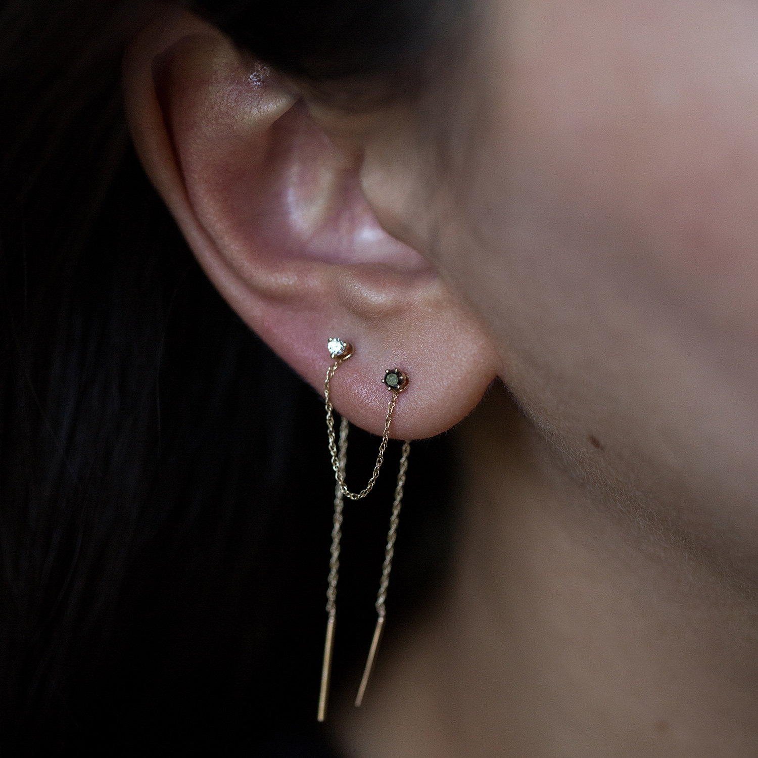 The Claribel Gold Earring Chain (Single) - Image 5