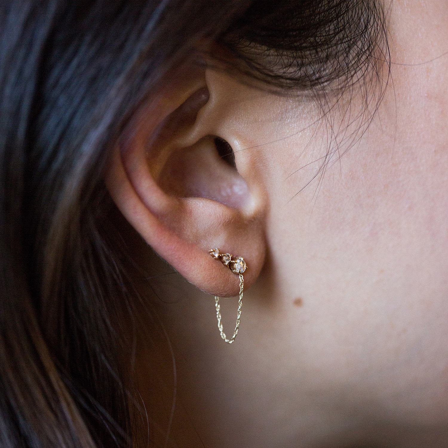 The Claribel Gold Earring Chain (Single) - Image 7