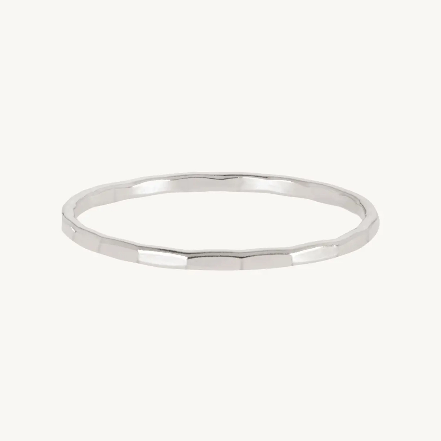 Classic Hammered Ring, Silver - Image 9
