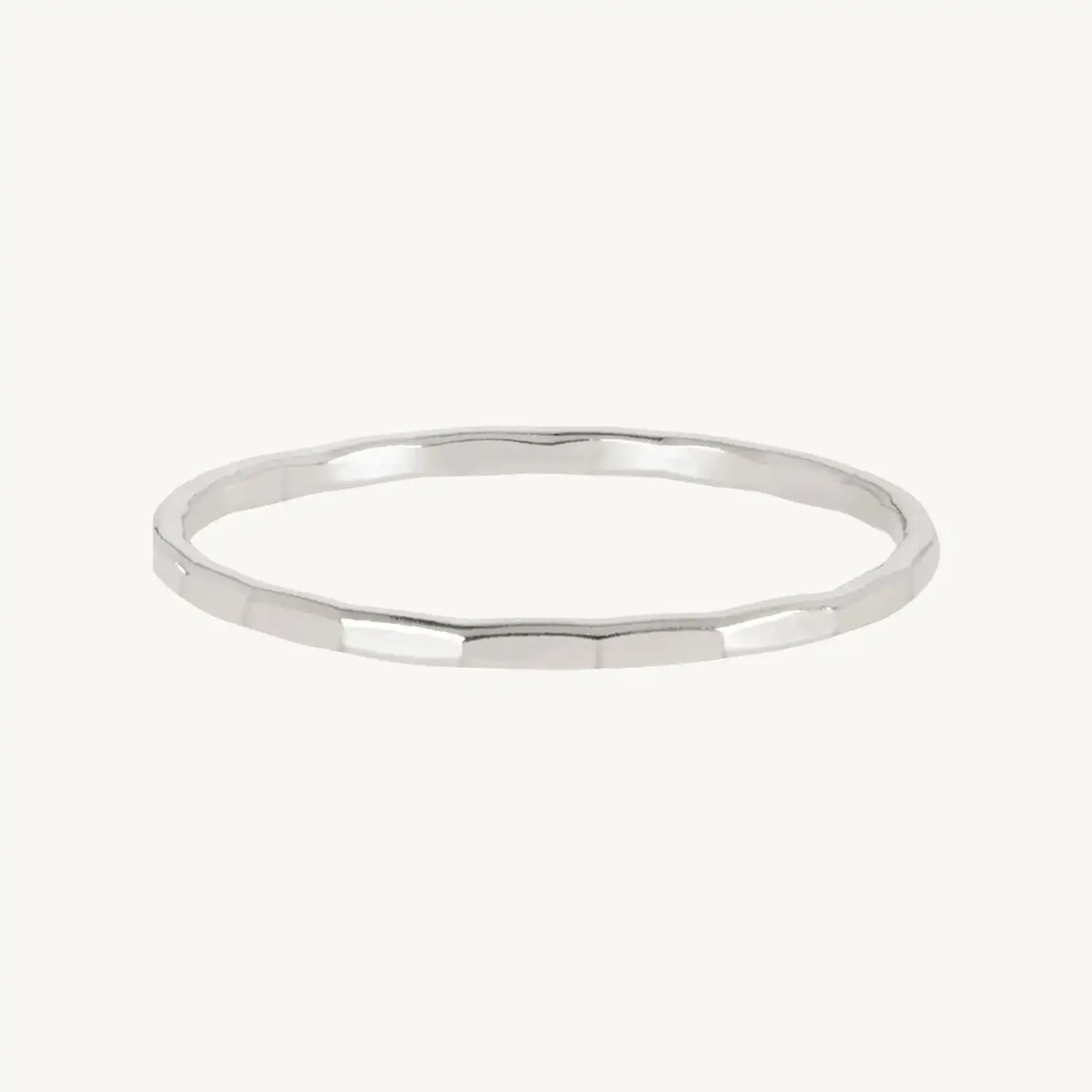 Classic Hammered Ring, Silver