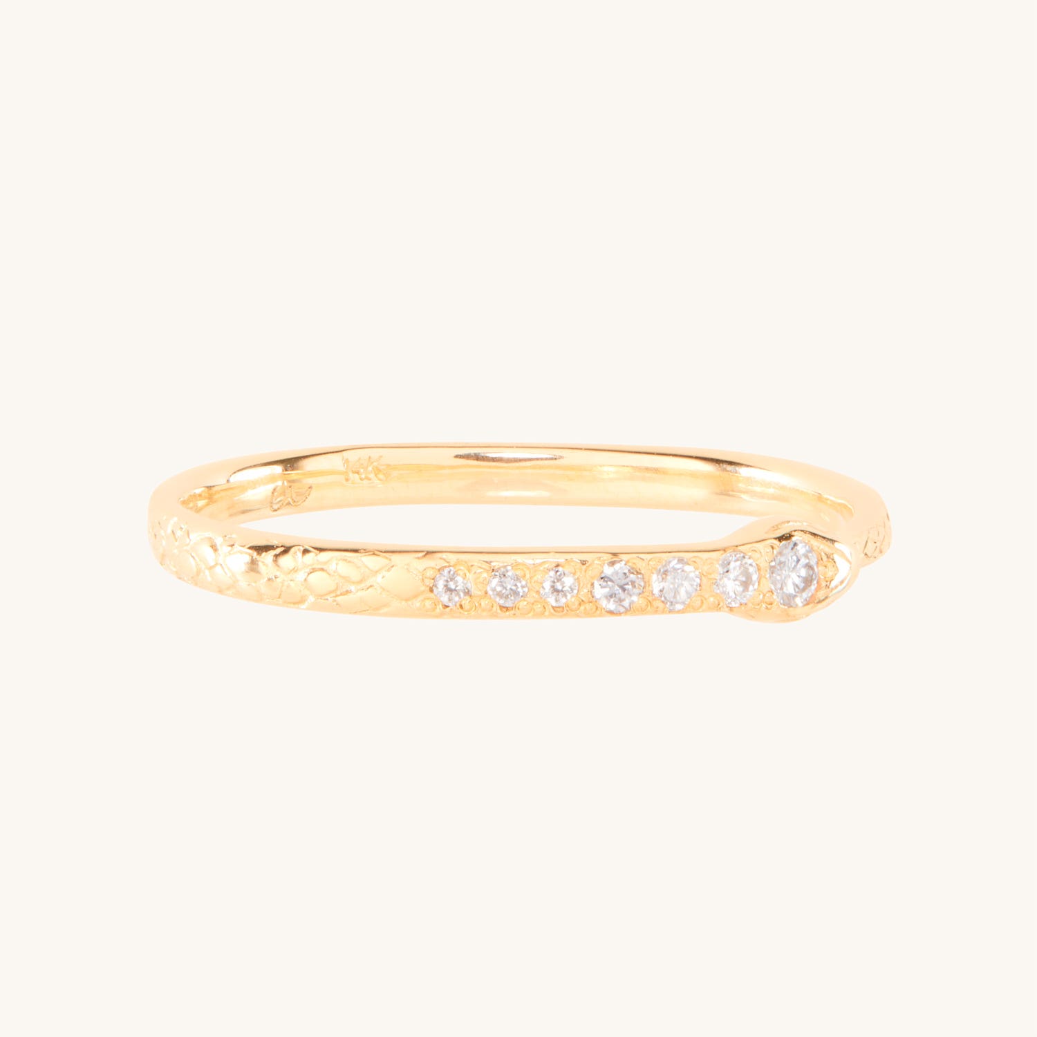 Alternative view of Diamond Ouroboros Snake Ring
