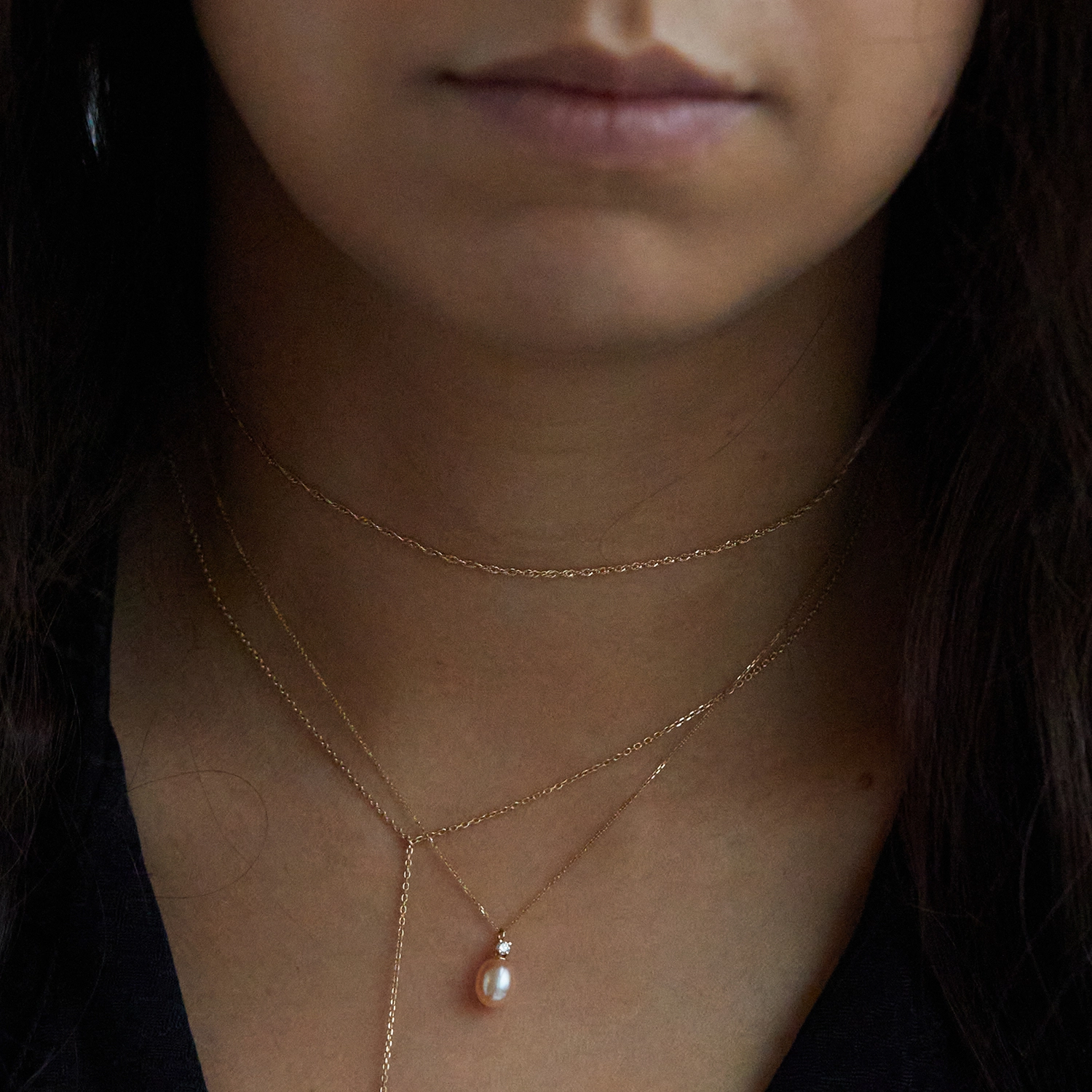 Pearl and White Diamond Necklace - Image 5