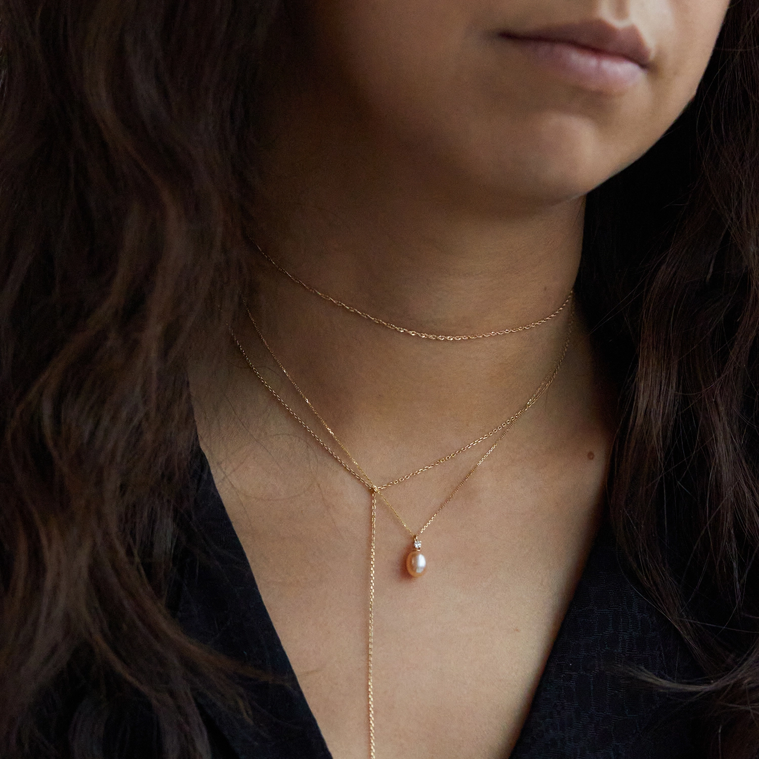 Pearl and White Diamond Necklace - Image 6